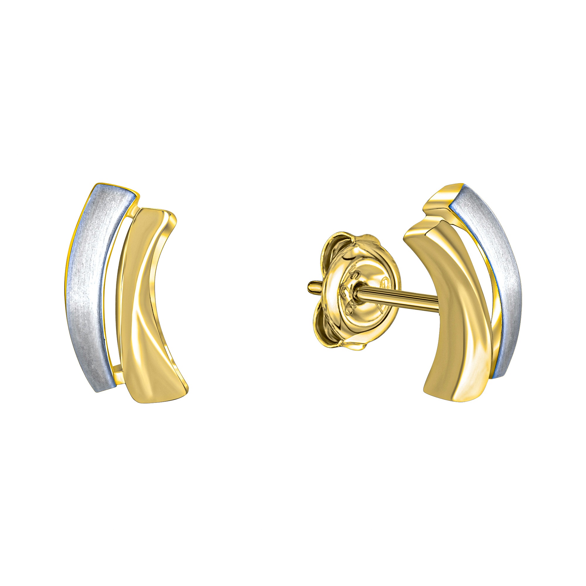 vivance-paar-ohrstecker-585-gelbgold-bicolor-glanz-matt-kaufen-baur