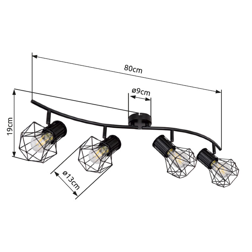 GLOBO LIGHTING Deckenspot »PRISKA« E27 1 Stk. Strahler Schwarz, beweglich, E27