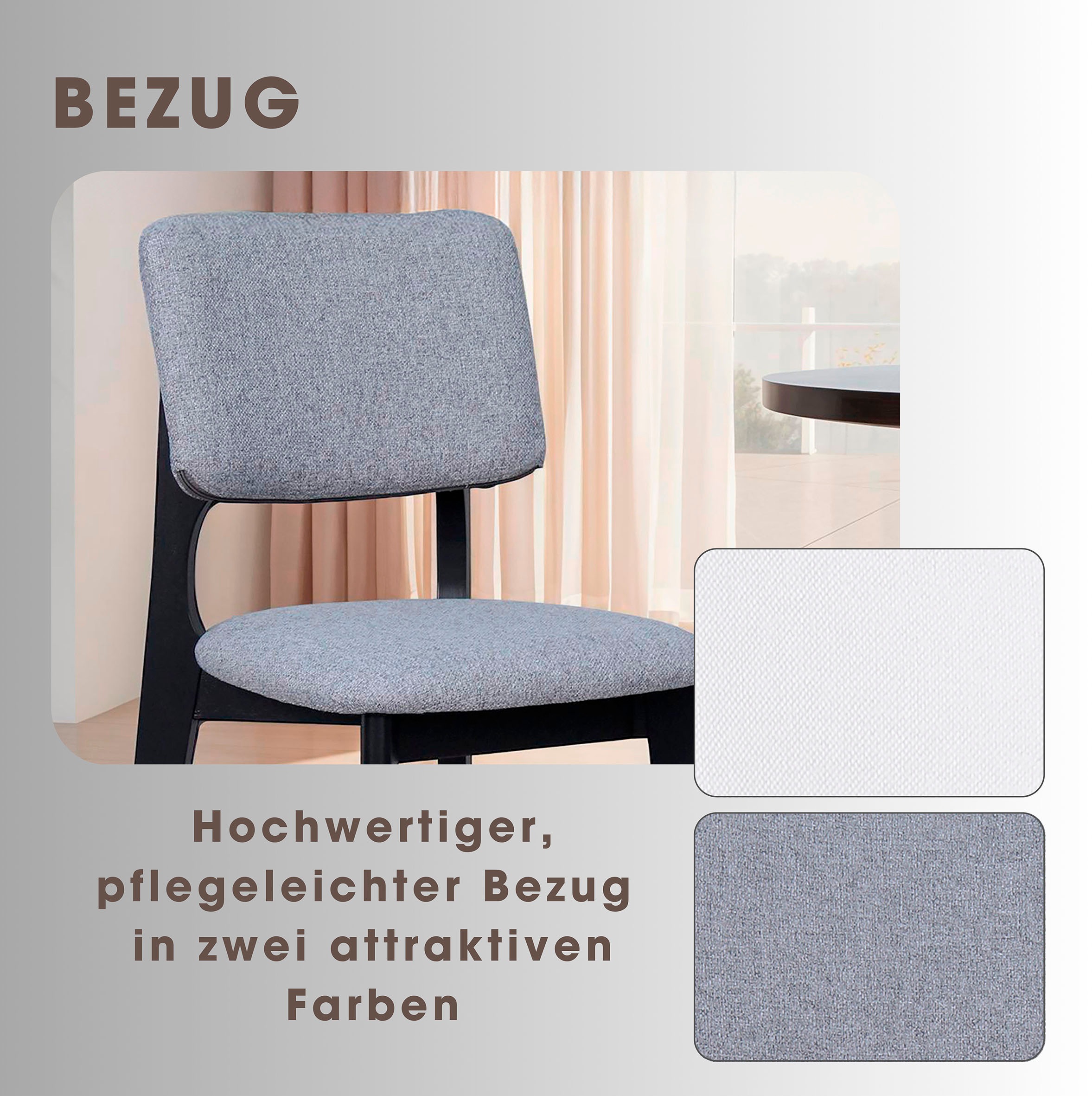 byLIVING Esszimmerstuhl, 2 St., Webstoff