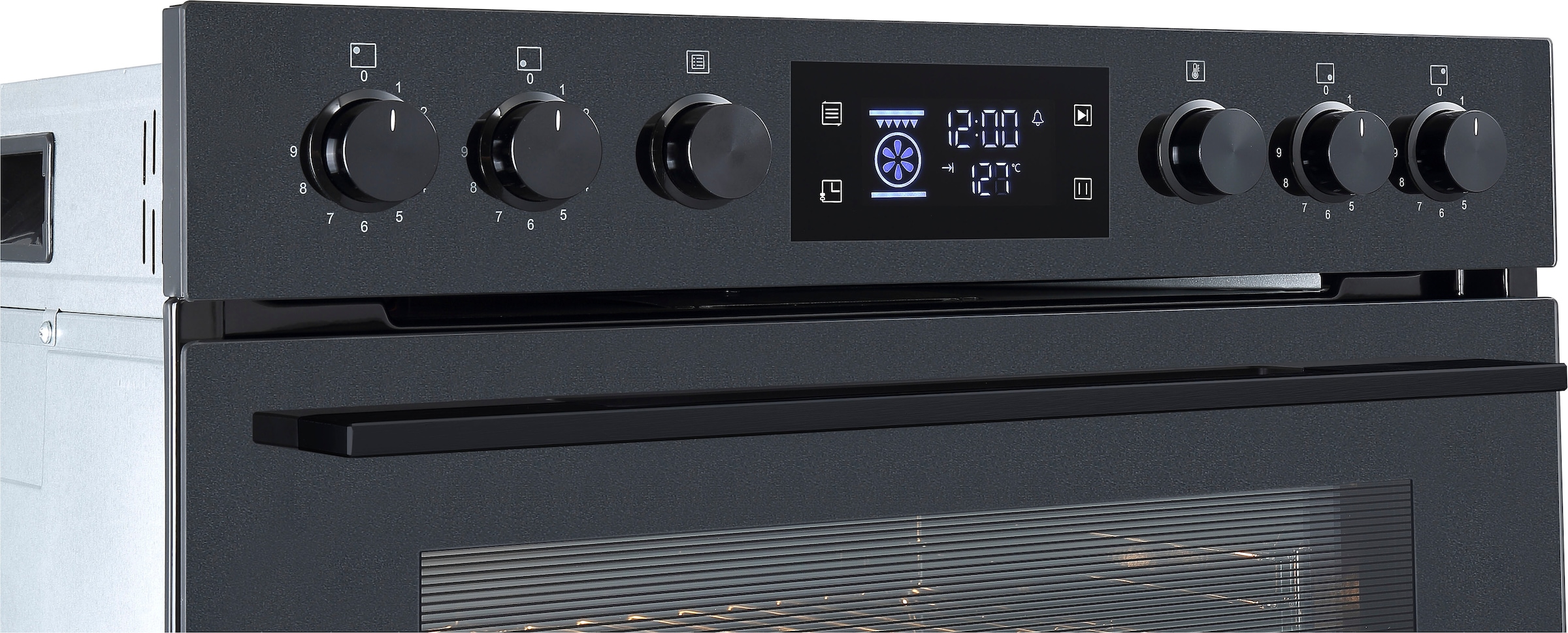 Hanseatic Elektro-Herd-Set »HBCO7210A1MB+HI46074C« Mattes Herd-Set: modern, edel, pflegeleicht