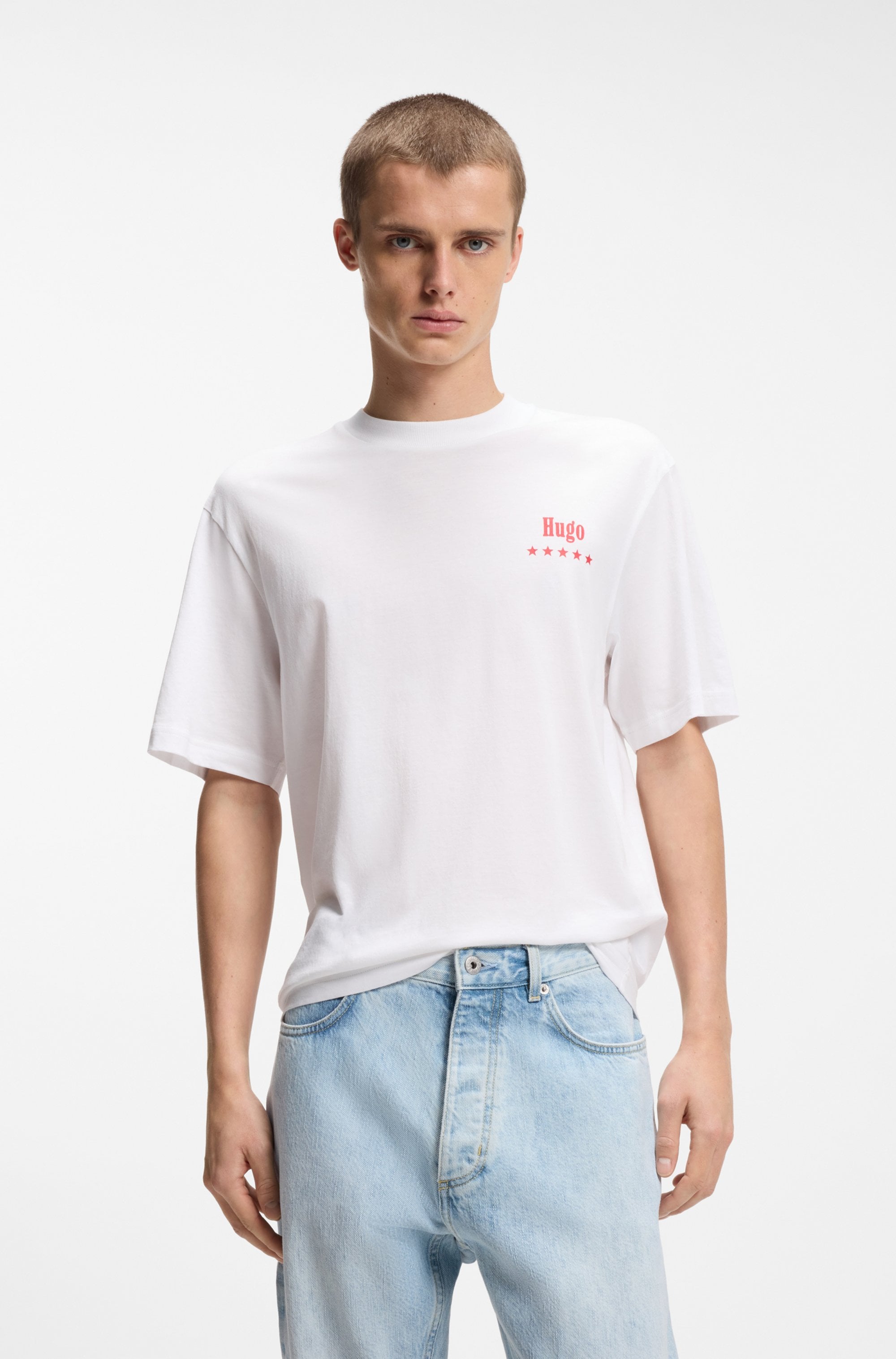 HUGO Blue T-Shirt "Nucavo" mit Artwork, regular fit günstig online kaufen