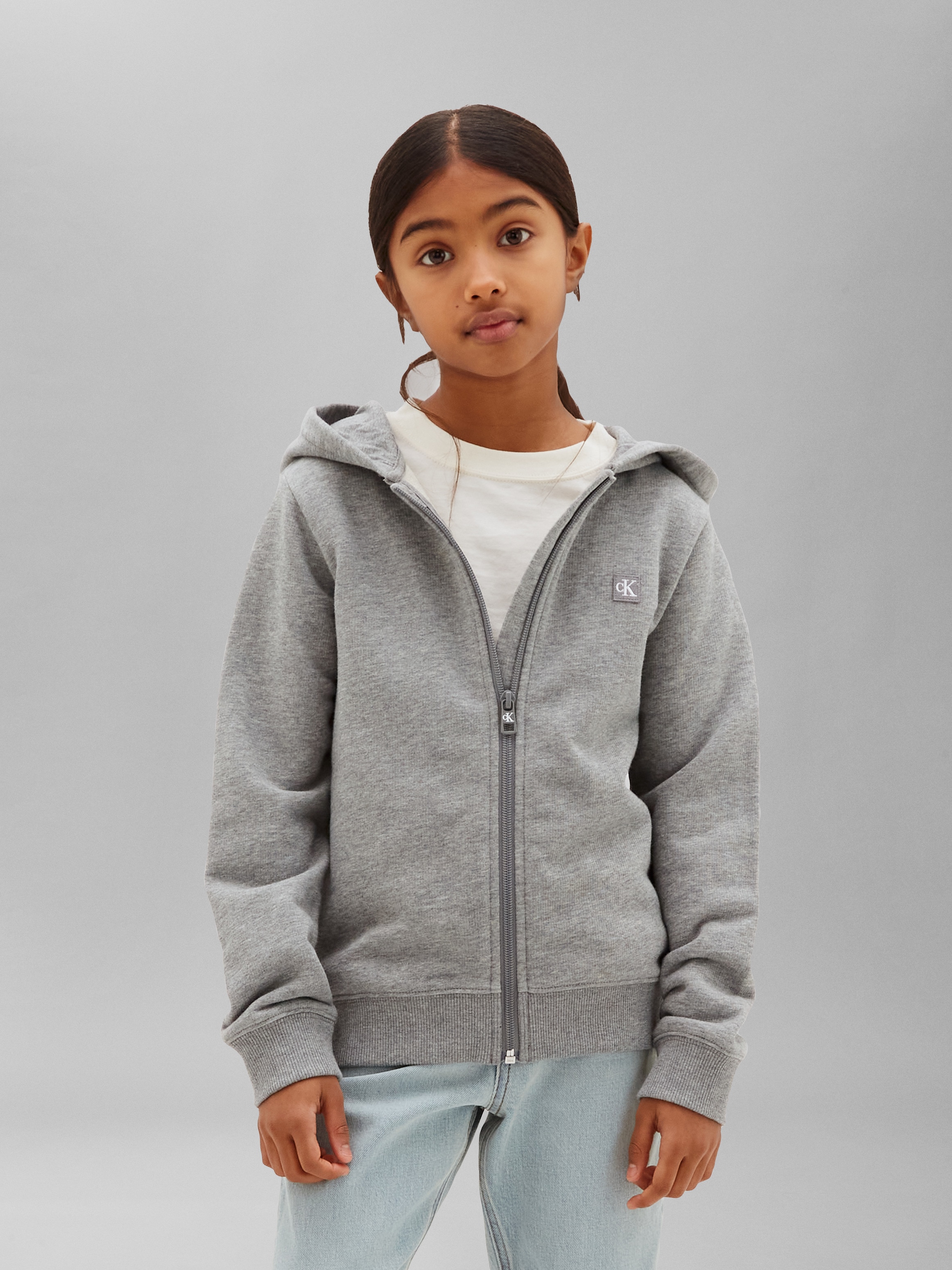Calvin Klein Jeans Sweatjacke "MINI BADGE ZIP-THROUGH" Regular fit, Badge