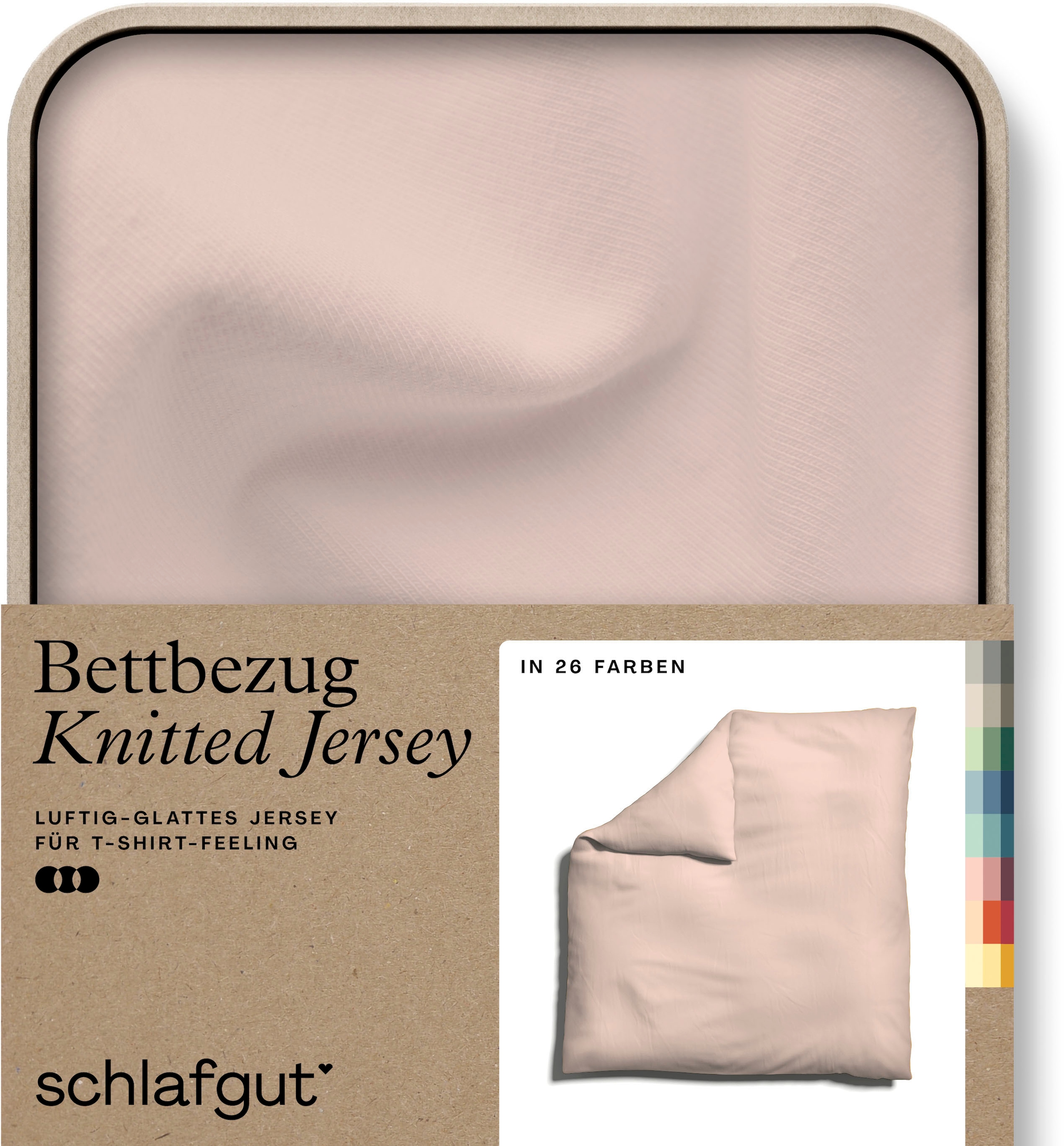 Schlafgut "Premium Bettbezug Knitted Jersey (1 St)" Ton-in-Ton Reißverschluss, Bio-Baumwolle mit Elasthan, Uni, OEKO Tex
