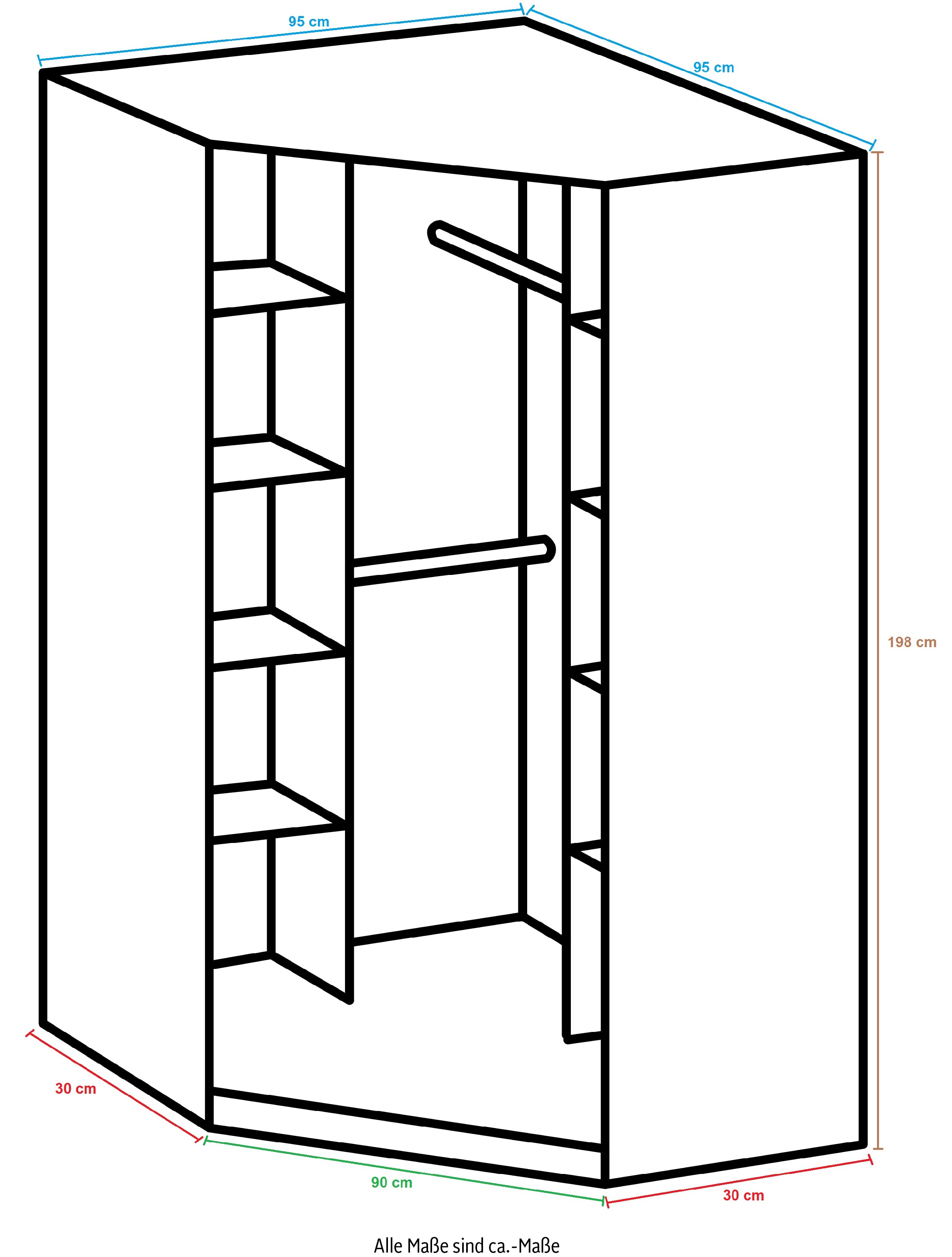 Wimex Hochglanz-Front BAUR | Eckkleiderschrank mit »Tromo«,