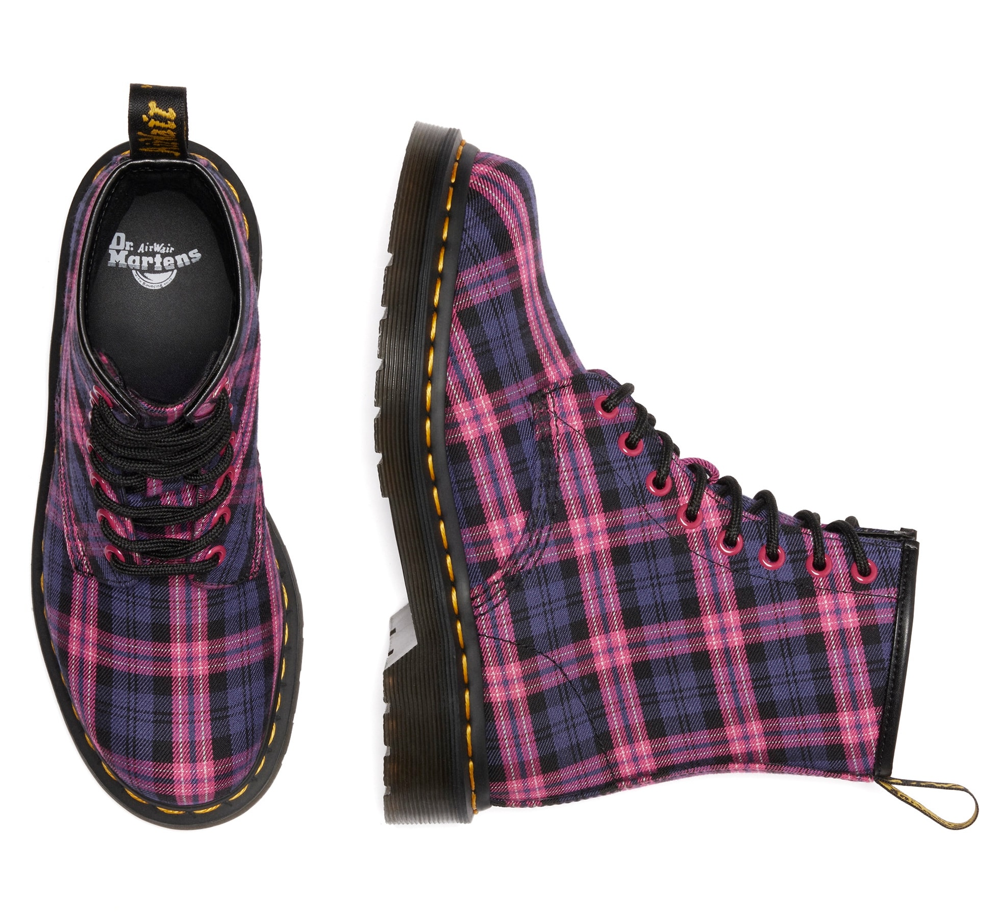 DR. MARTENS Schnürstiefelette »1460 8 Eye Boot«  Festival, Blockabsatz, Schnürboots mit gelber Rahmennaht