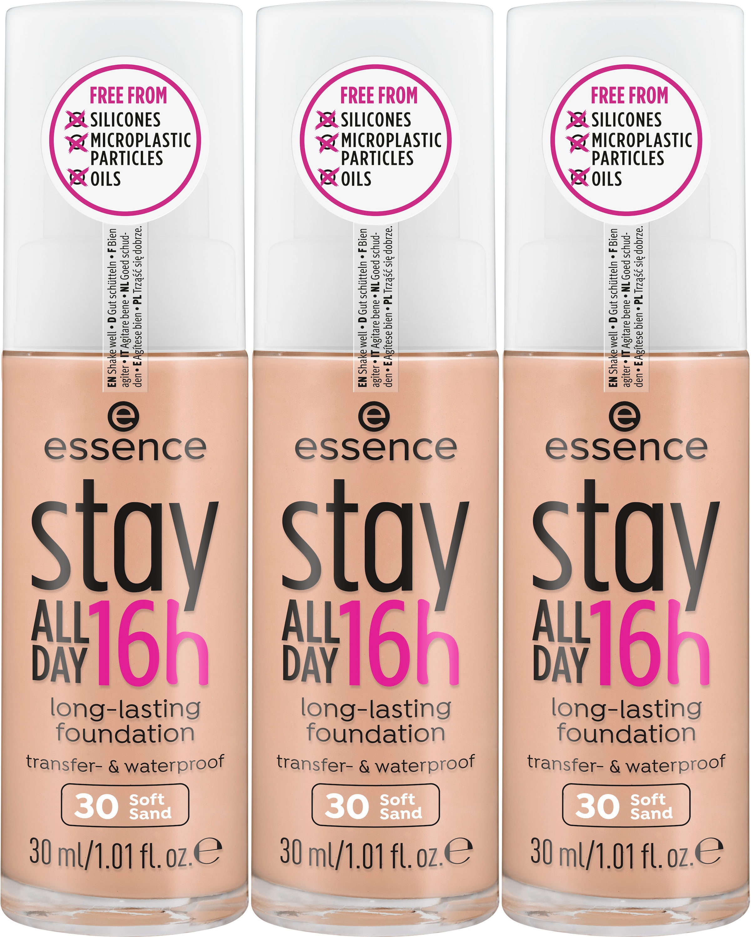 Foundation »stay ALL DAY 16h long-lasting«, (Set, 3 tlg.)