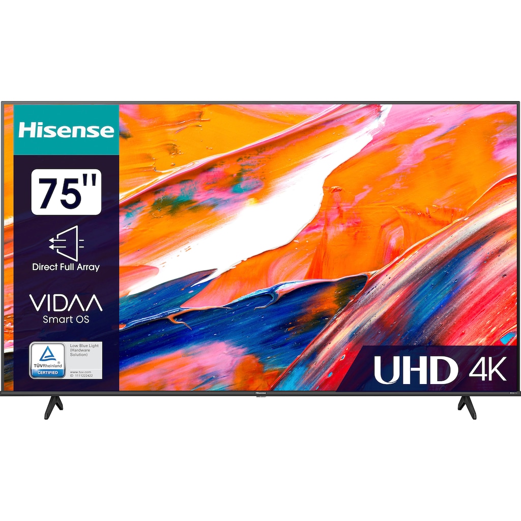 Hisense LED-Fernseher »75E61KT«, 190,5 cm/75 Zoll, 4K Ultra HD, Smart-TV, Smart-TV, Dolby Vision, Triple Tuner DVB-C/S/S2/T/T2