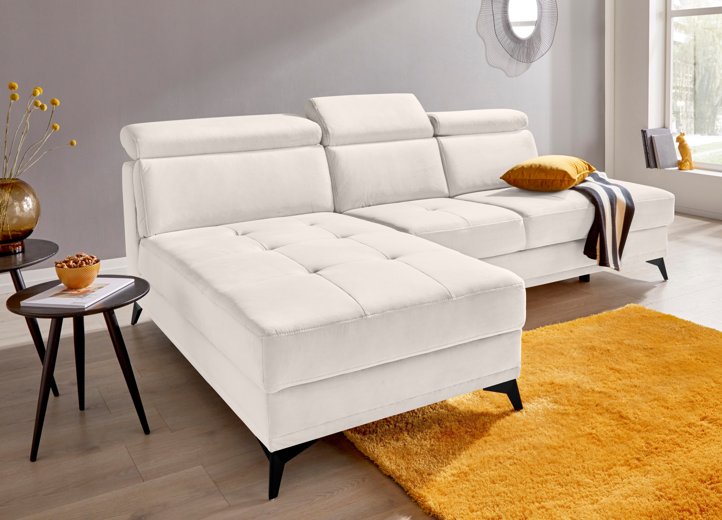 Home affaire Ecksofa "Cardiz L-Form" inkl.Kopfteilverstellung und Federkern günstig online kaufen