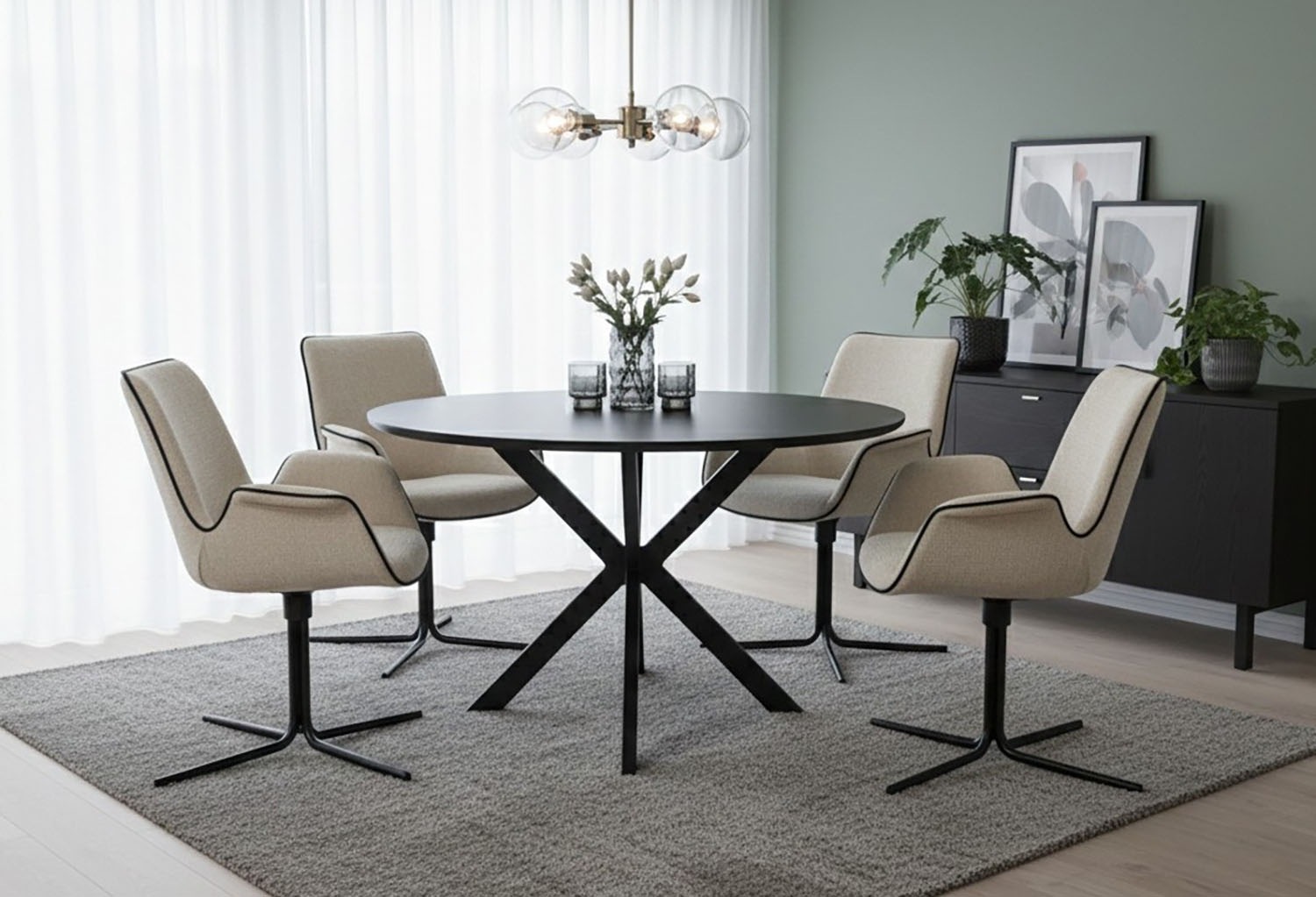 Jahnke Esstisch "DINE ROX" Esstisch, rund, Massivholz, Skandi-Look, für bis zu 4 Personen, 115 cm