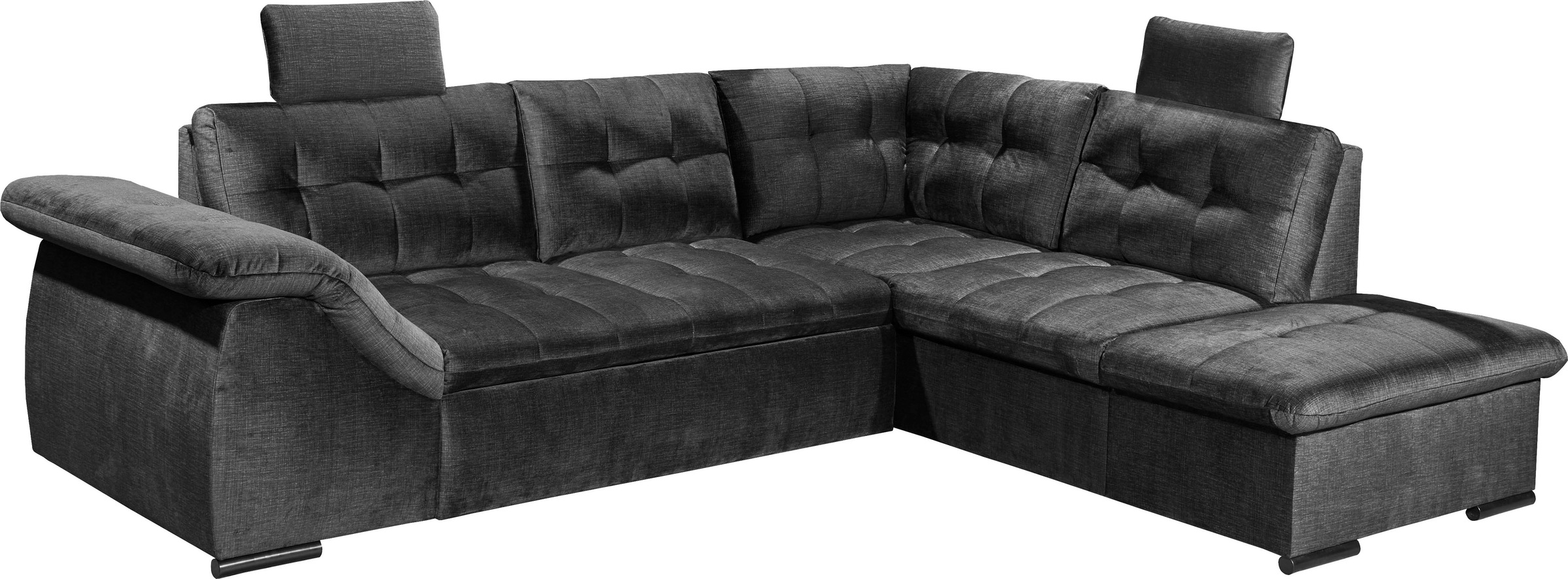 ED EXCITING DESIGN Ecksofa »Estrella L-Form«, mit Bettfunktion, Bettkasten, Armteilverstellung & Kopfstützen
