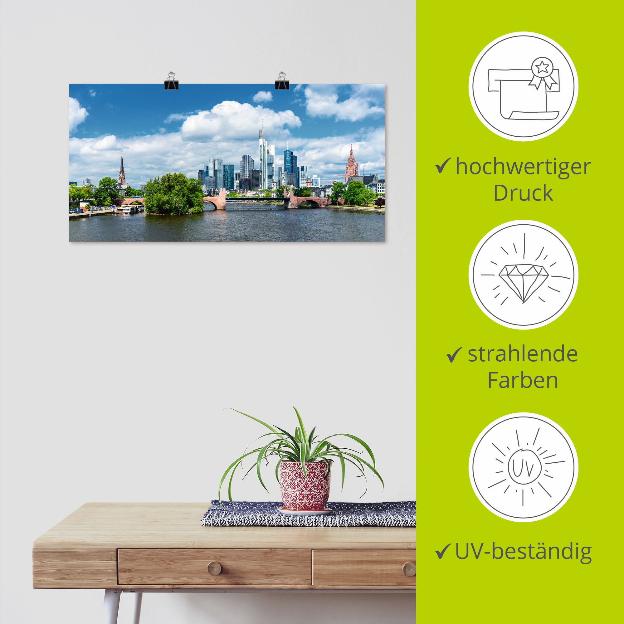 Artland Wandbild »Frankfurt am Main«, Deutschland, (1 St.), als Alubild, Outdoorbild, Leinwandbild, Poster in verschied. Größen