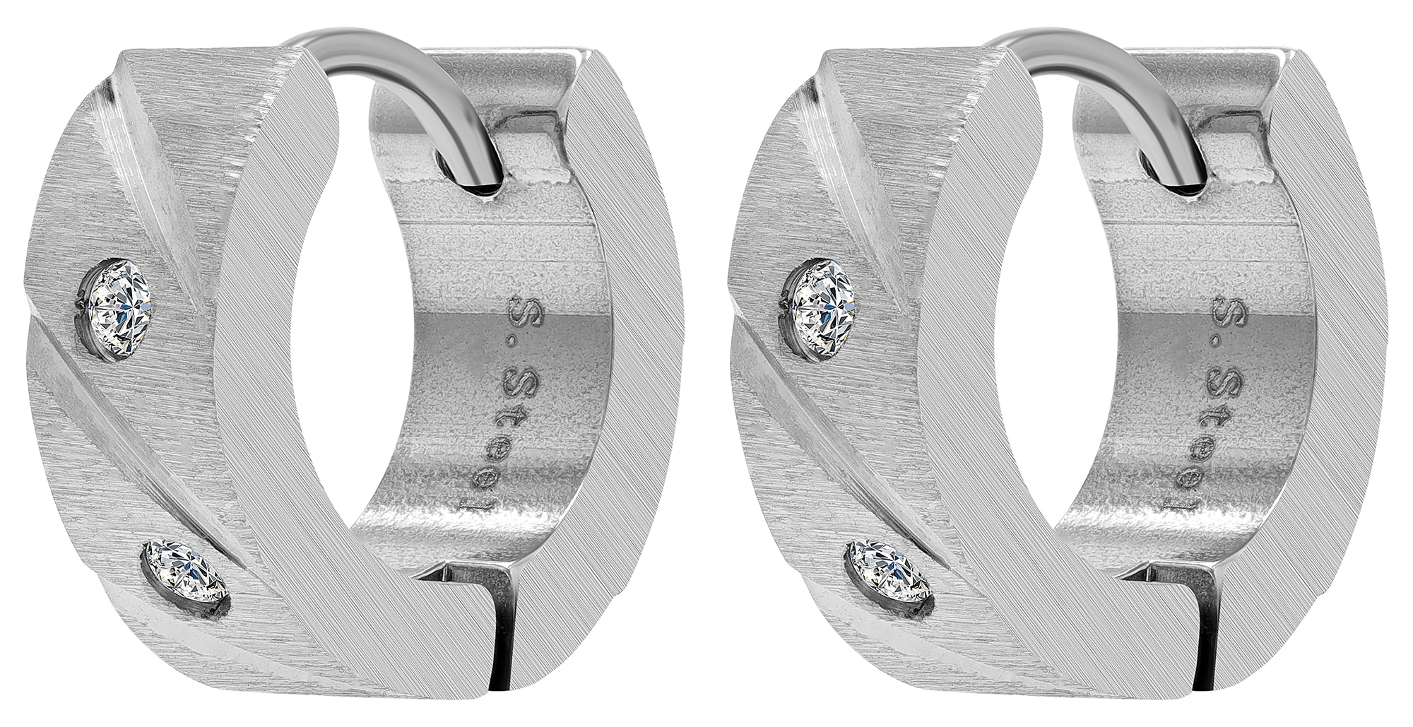 Adelia´s Paar Creolen "Damen Ohrringe – Creole aus Edelstahl mit Strass Ste günstig online kaufen