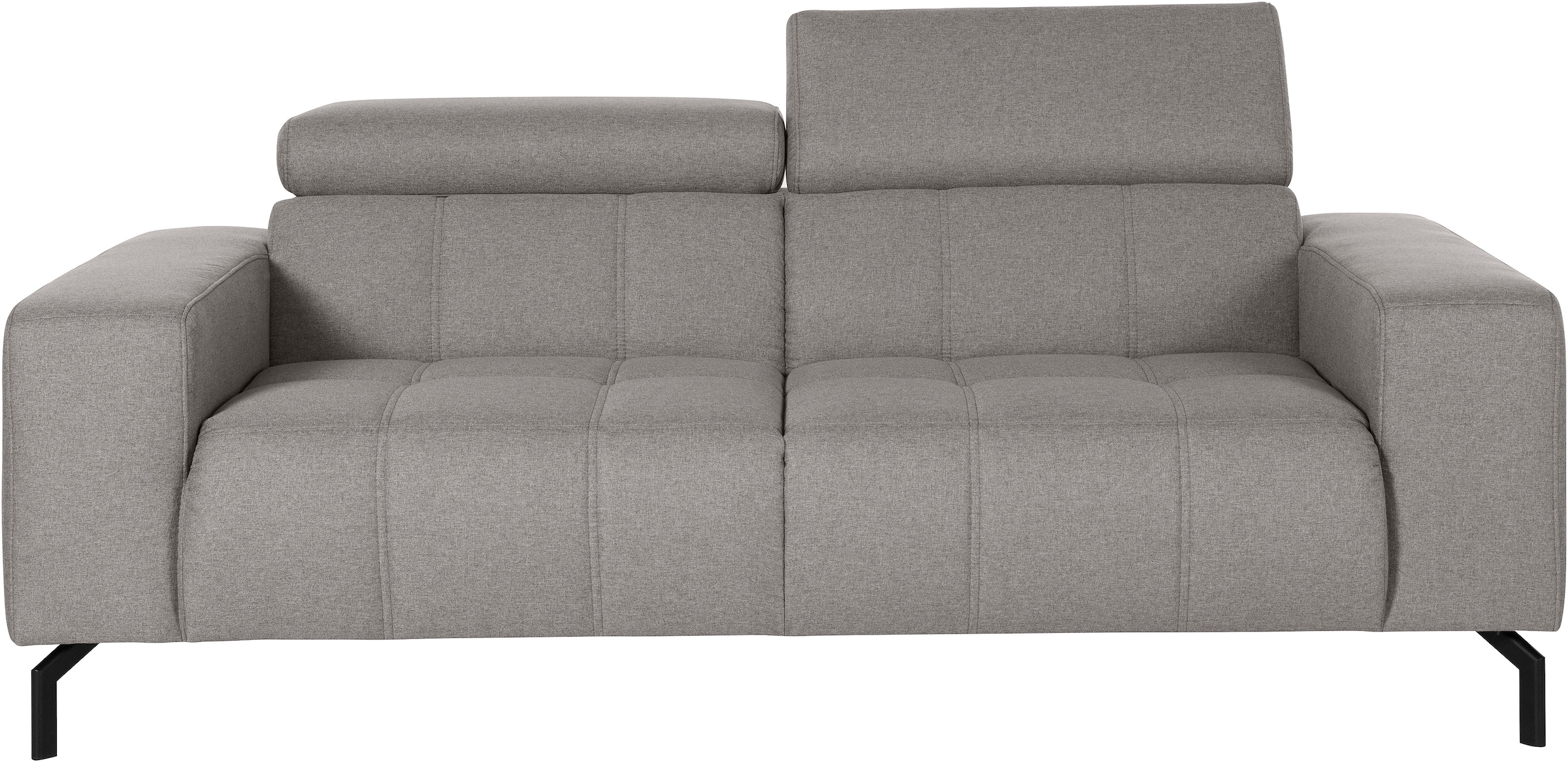 DOMO collection 2-Sitzer "Cunelli, moderne Sitznähte als Designelement, fester Sitzkomfort" whlw. verstellbare Kopfteile, passend für gängige Saugroboter