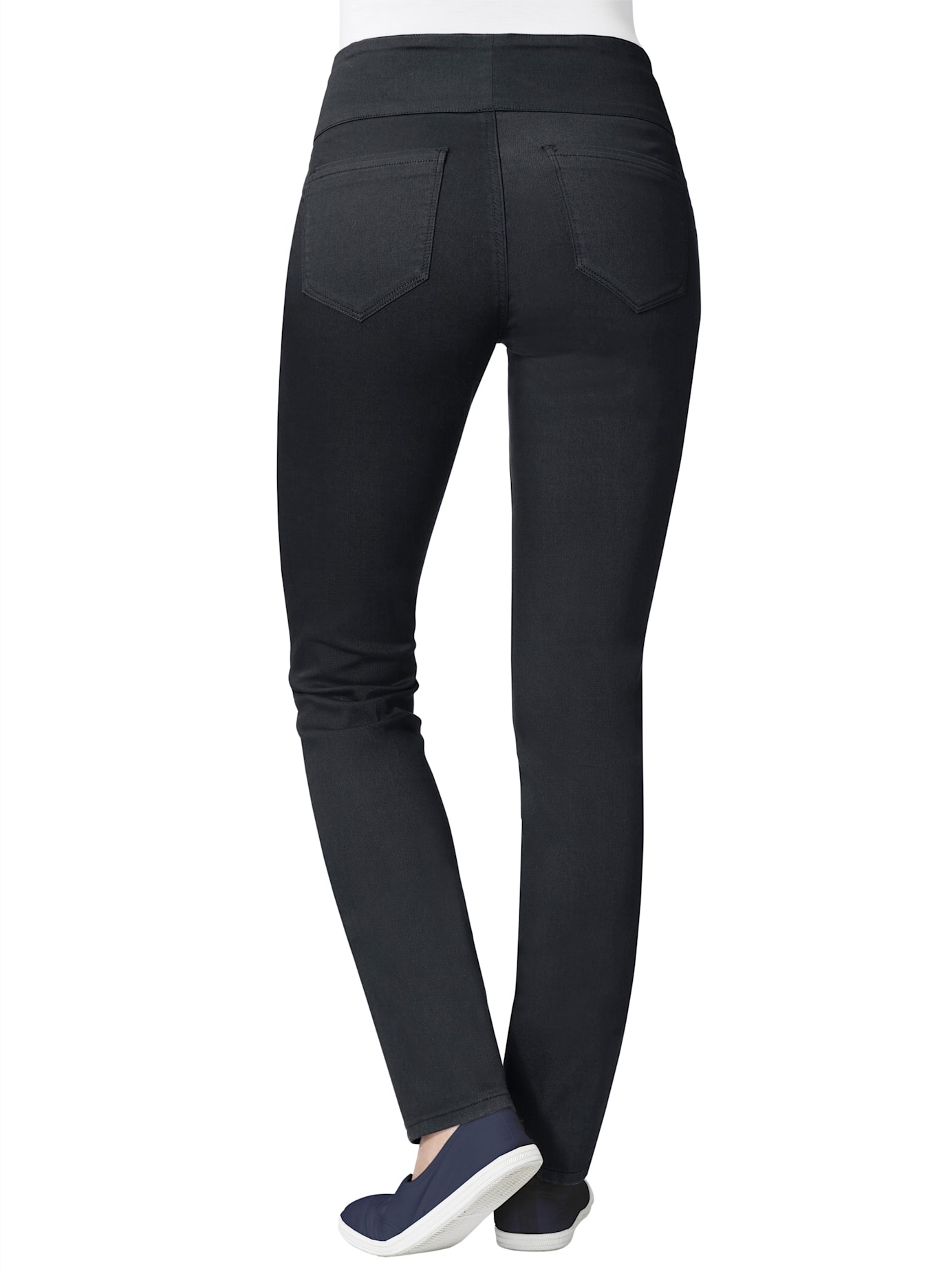 Schlupfhose CASUAL LOOKS, Damen, Gr. 40, Normalgrößen, blau (marine), 65% Baumwolle, 33% Polyester, 2% Elasthan, unifarben, lang, Hosen Schlupfhose, Topseller 3