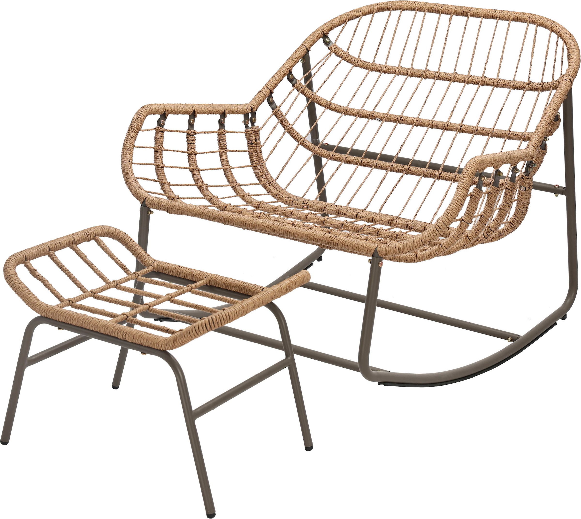 KONIFERA Schaukelstuhl »Ferrol« (Set) inklusive Fußhocker, mit Auflagen