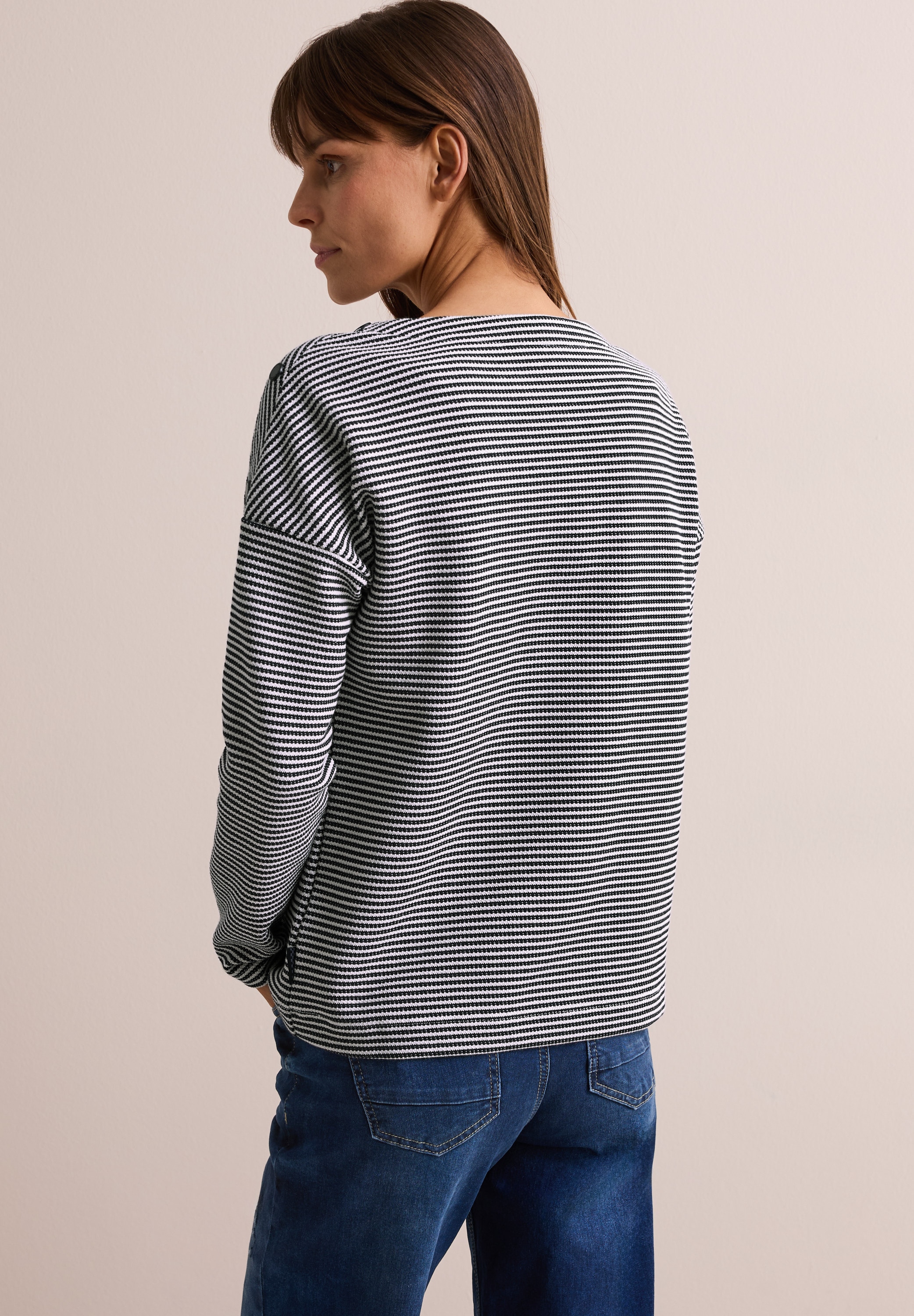 Cecil Langarmshirt, aus softem Materialmix