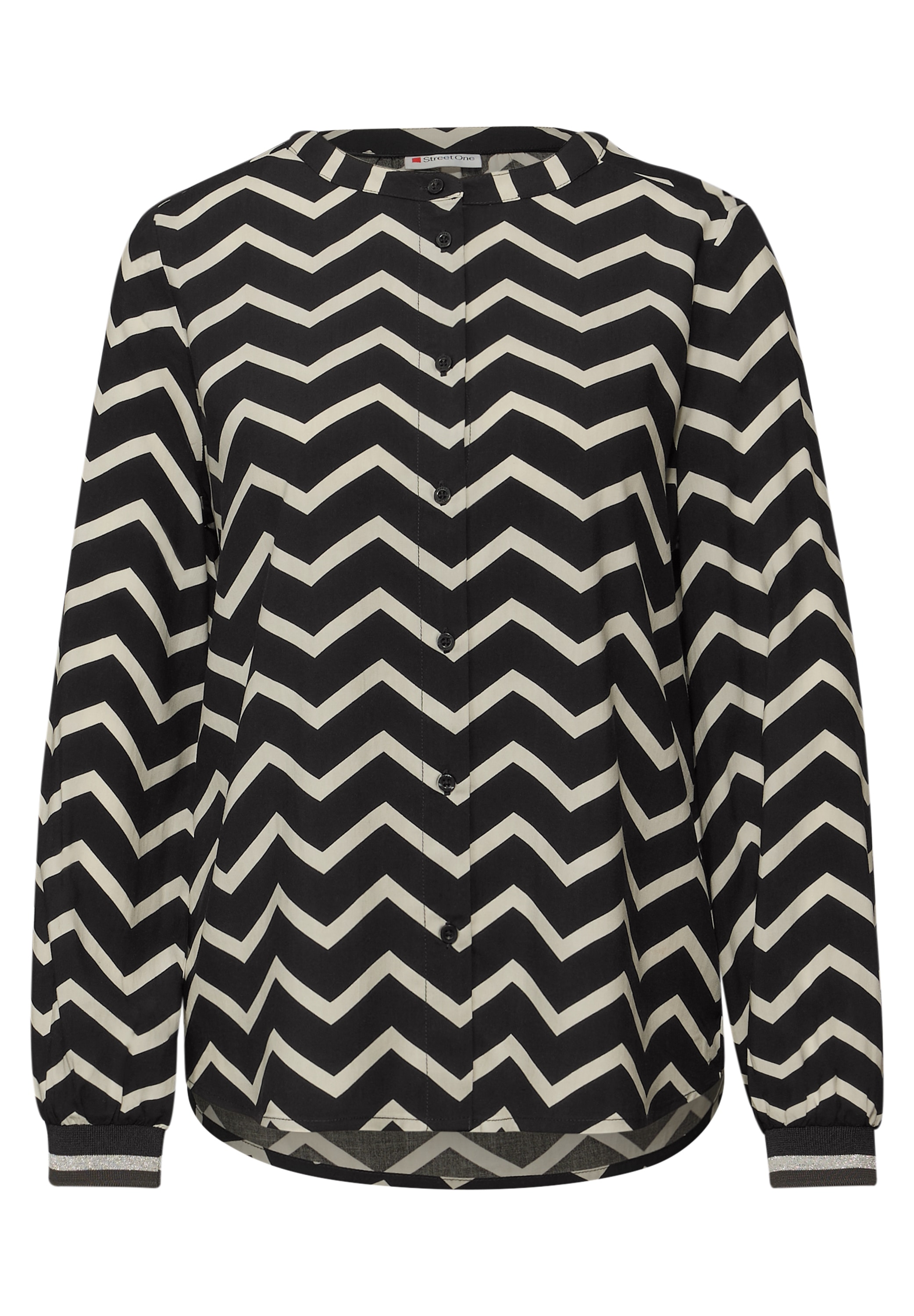 STREET ONE Langarmbluse mit Zick Zack Muster