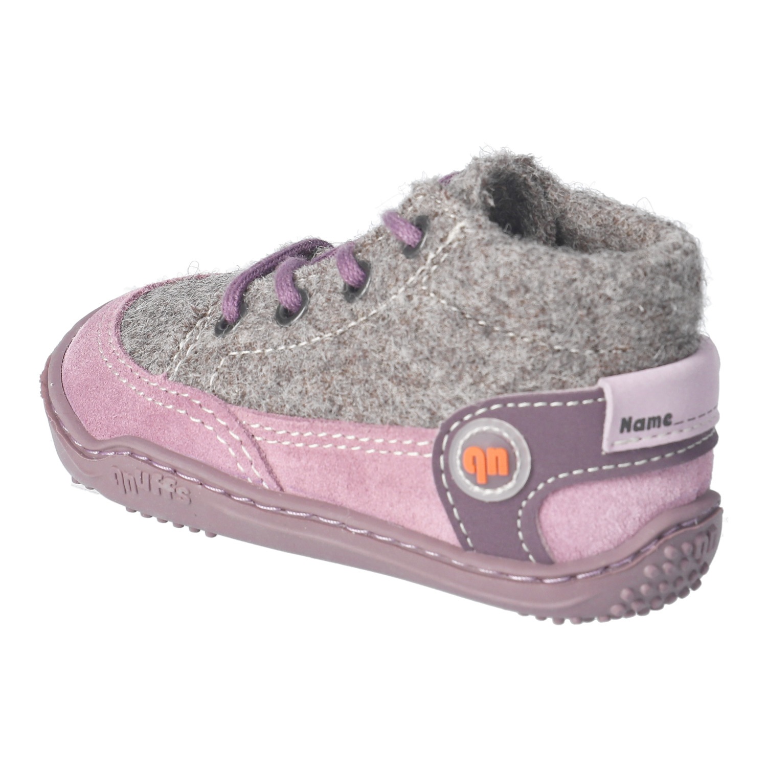qnuffs Barfußschuh »WEIDE«  Schnürschuh mit Namenschild an der Rückseite
