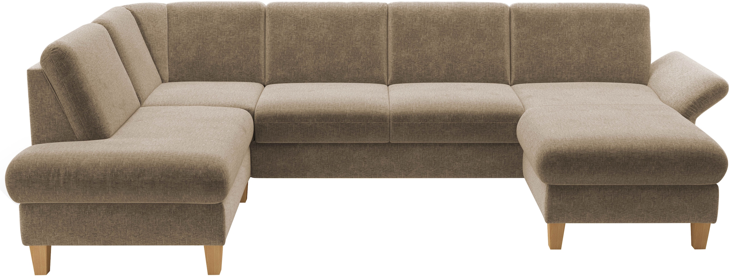 Home affaire Wohnlandschaft »Rochelle, U-Form«, optional mit Armteilverstellung, mit Bettfunktion & Bettkasten