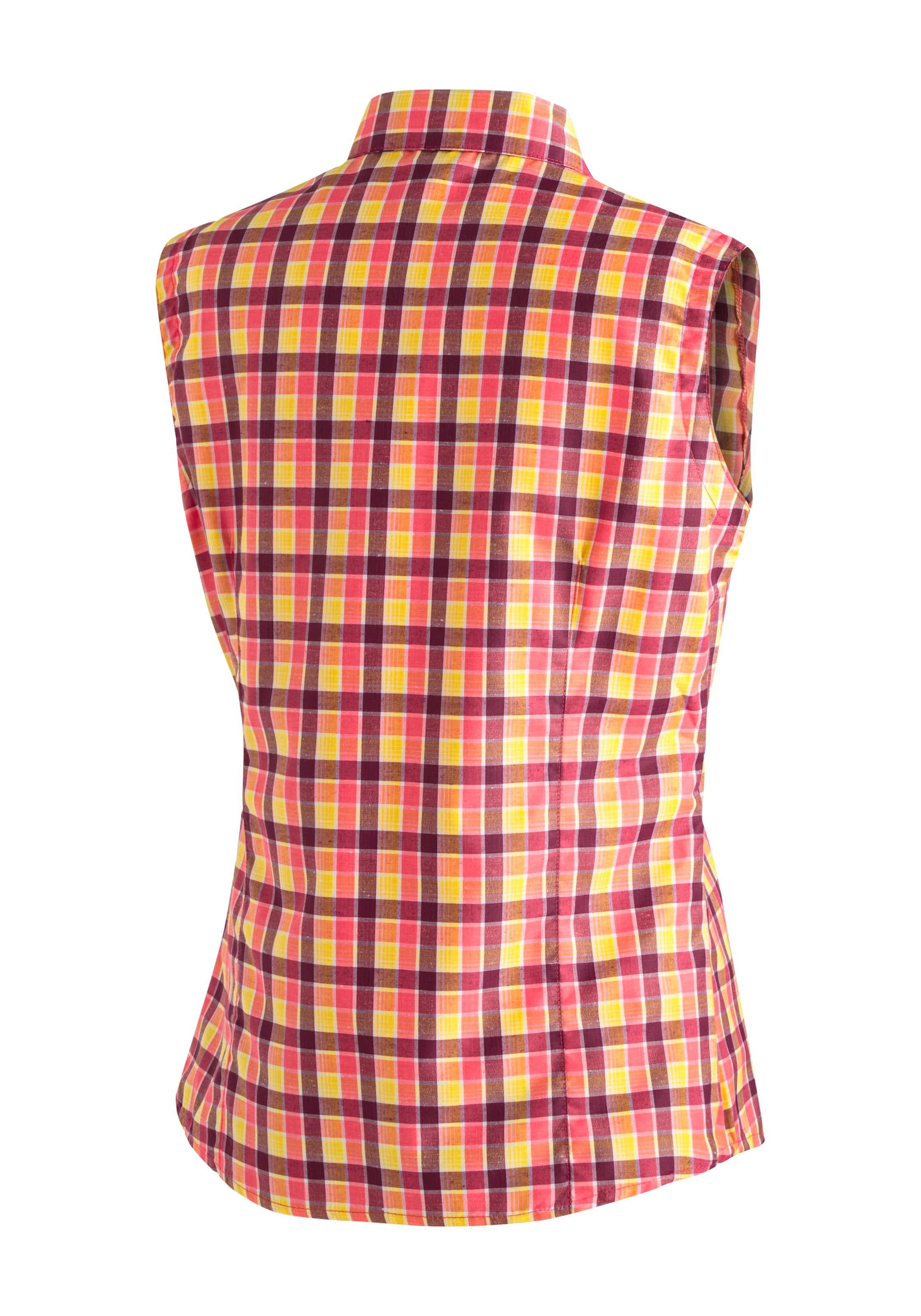 Maier Sports Funktionsbluse »Paloma«, Karierte, ärmellose Bluse für Wandern, Reisen und Freizeit