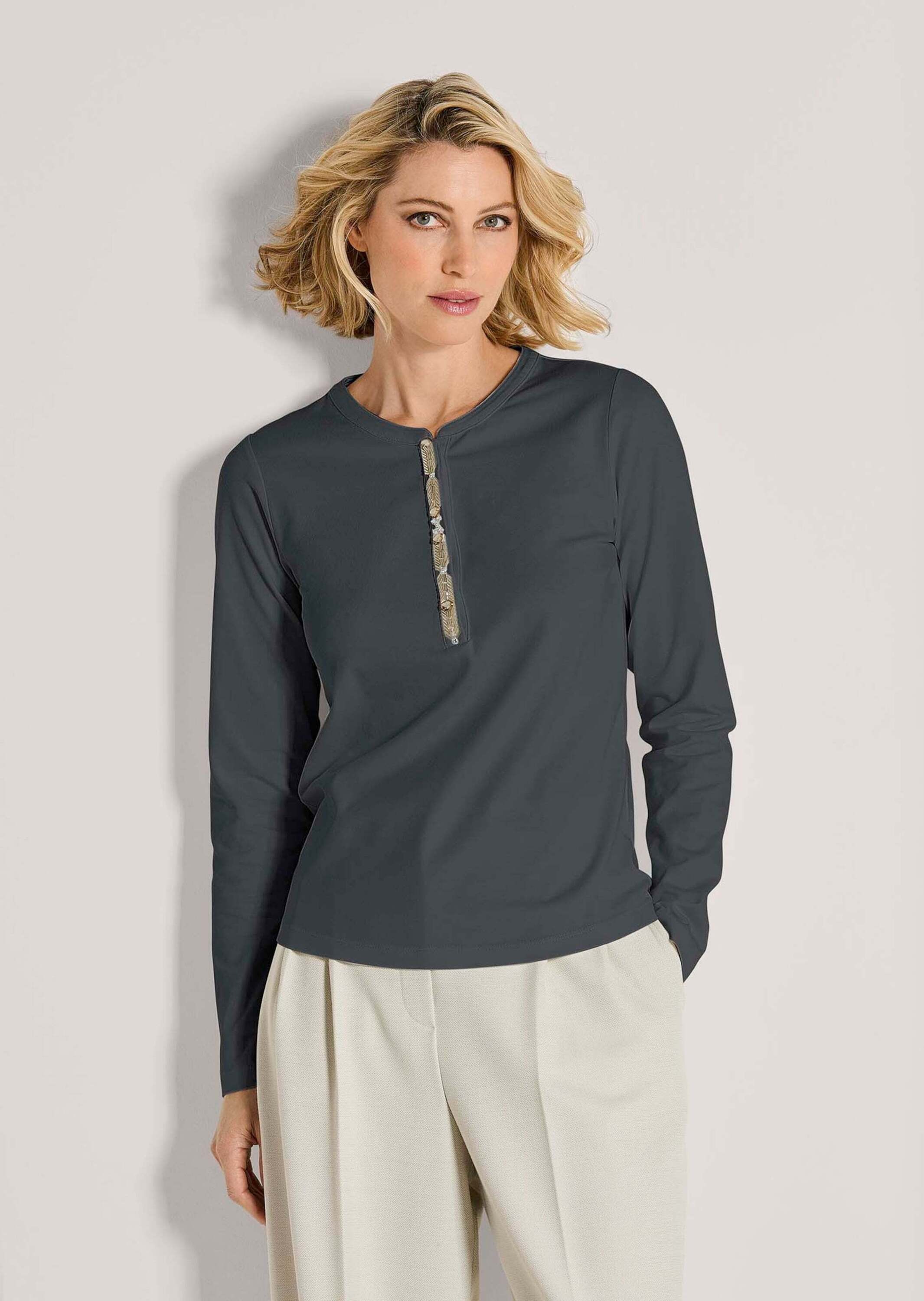 MADELEINE Langarmshirt »Blusenshirt Elegantes Shirt mit Schmucksteinen«