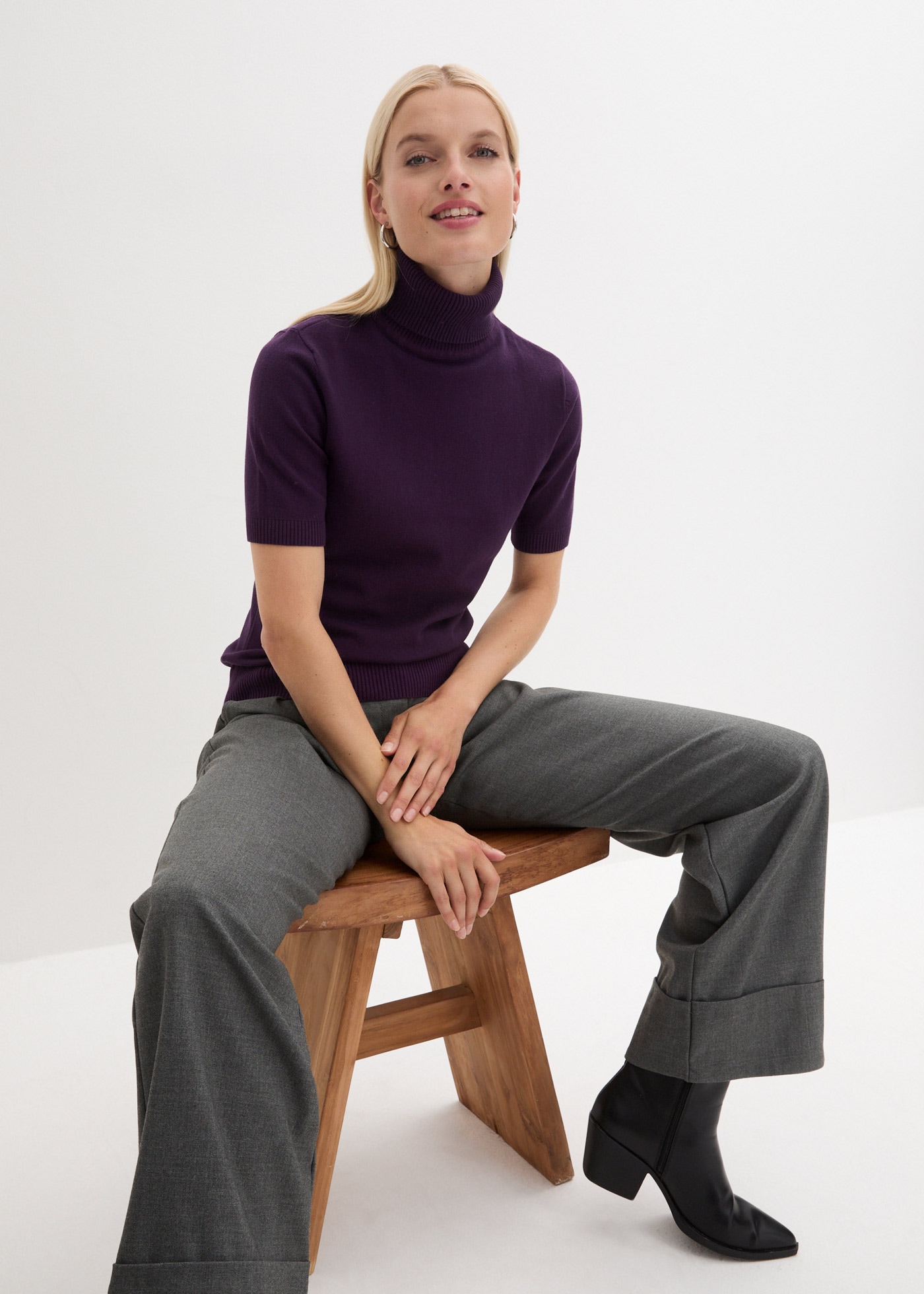 bonprix Rollkragenpullover »Rollkragenpullover, Kurzarm« Rollkragenpullover, Kurzarm