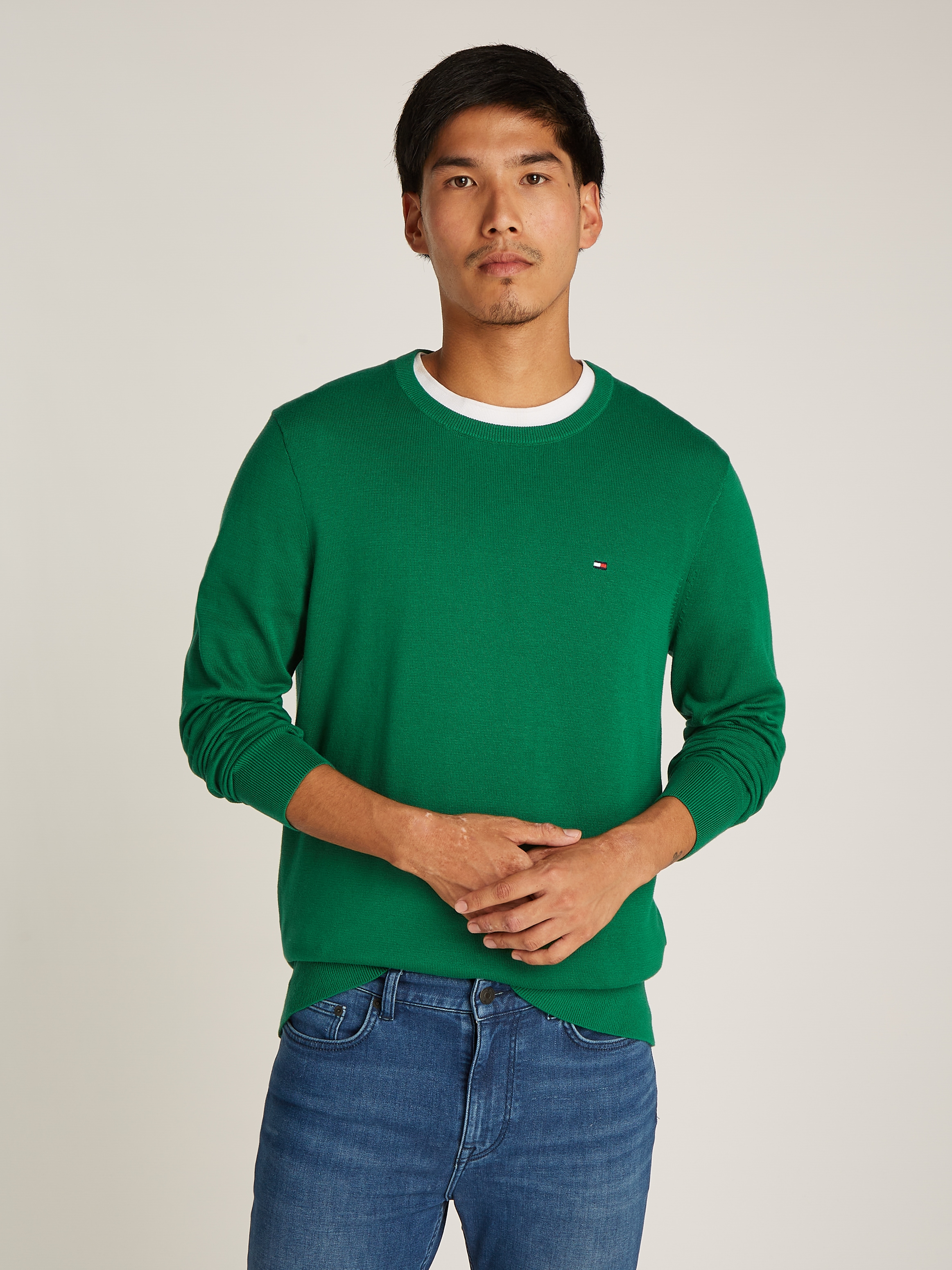 Tommy Hilfiger Rundhalspullover ESSENTIAL COTTON CREW günstig online kaufen