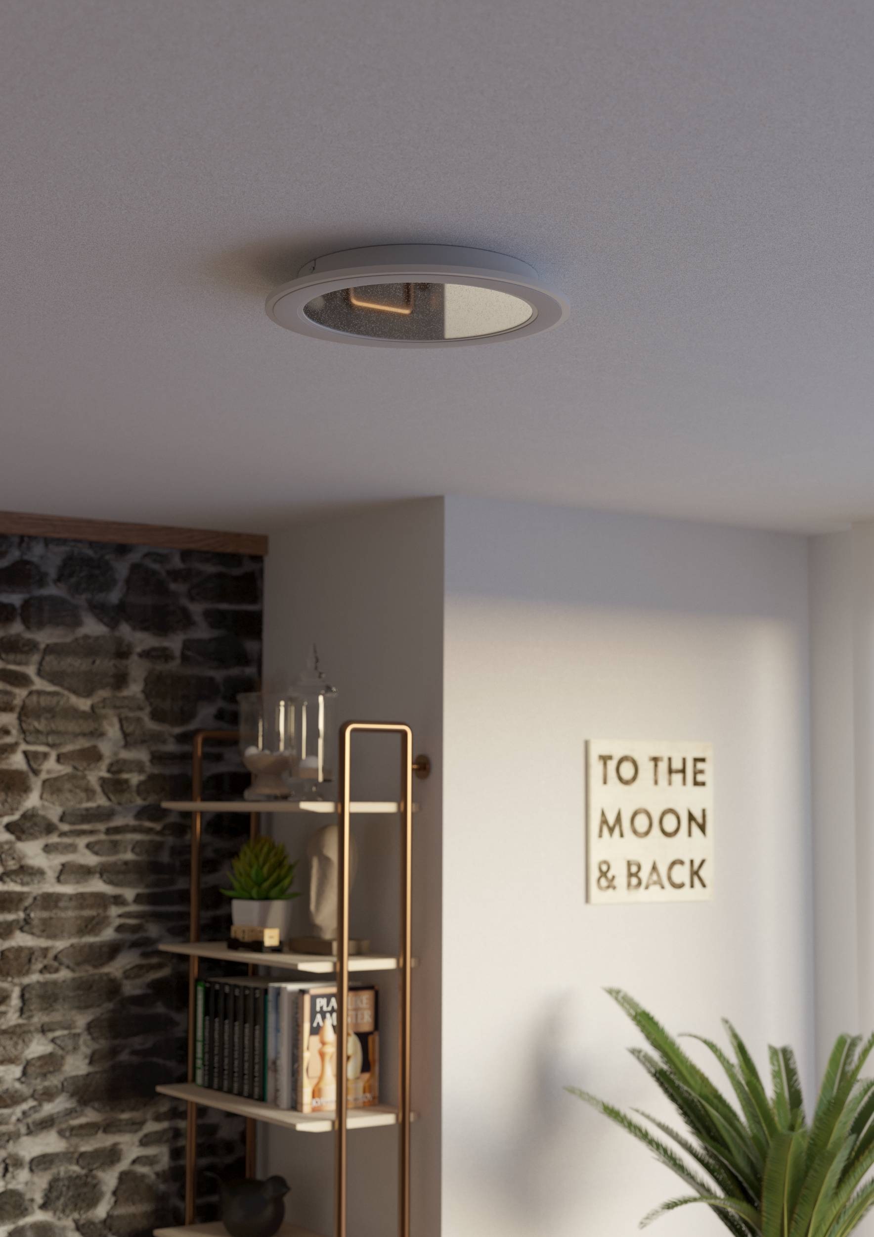 EGLO Deckenleuchte »Macchoni Deckenlampe, Kristall Deckenleuchte mit Fernbedienung, Lampe« LED-Modul 1 Stk. Kaltweiß | Neutralweiß | Warmweiß Wand-/Deckenleuchte - H5 x Ø38 cm - weiß - 20W inkl.