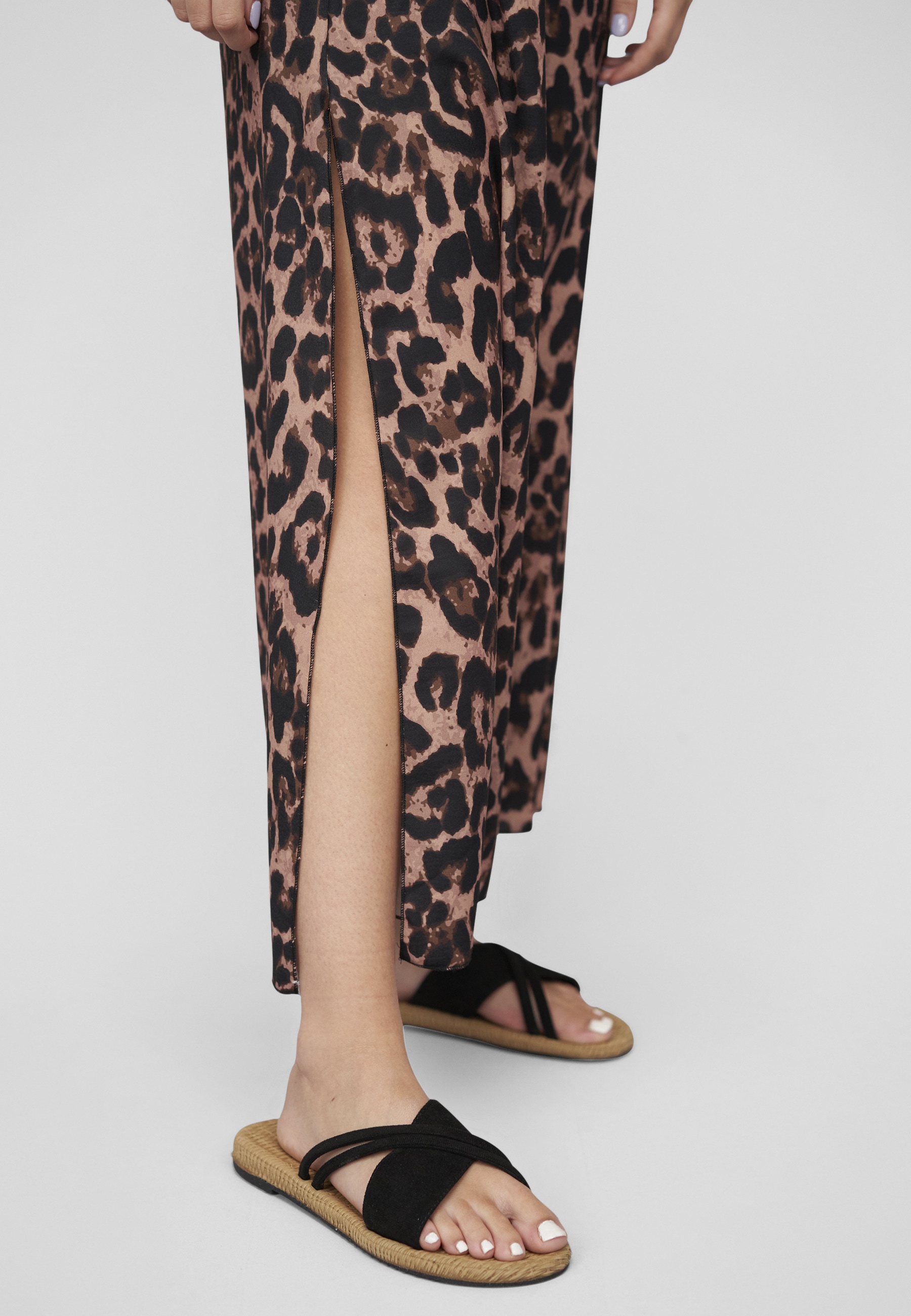 CLOUD 5IVE Sommerrock »CLOUD 5IVE Maxi Skirt with side slit and leo print« 1 Stk.