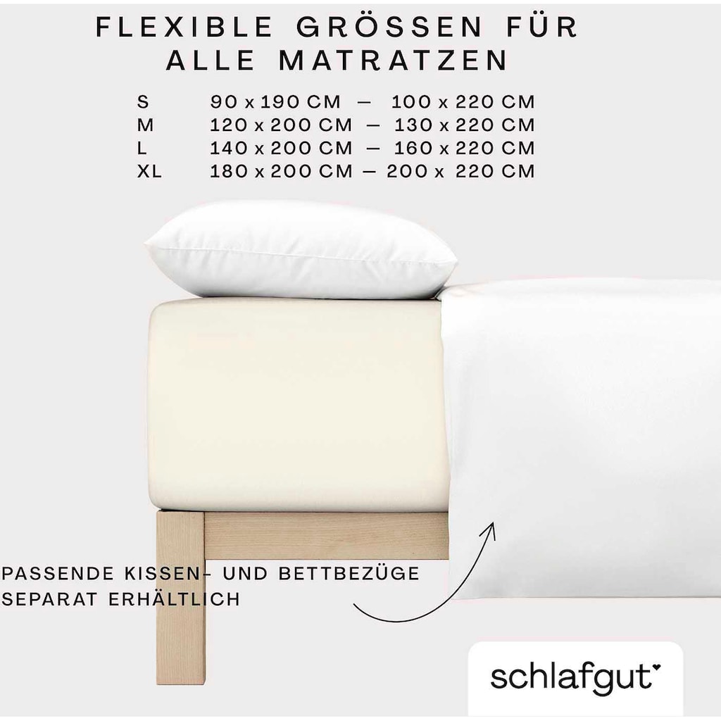 Schlafgut Spannbettlaken »PURE BOXSPRING in Gr. 90x200, 140x200 oder 180x200, für Boxspringbett«