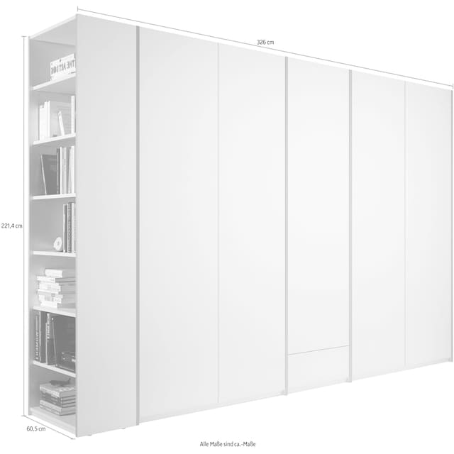 Müller SMALL LIVING Drehtürenschrank »Modular Plus Variante 9«, Schublade  im Mittelelement, Anbauregal rechts oder links montierbar bestellen | BAUR