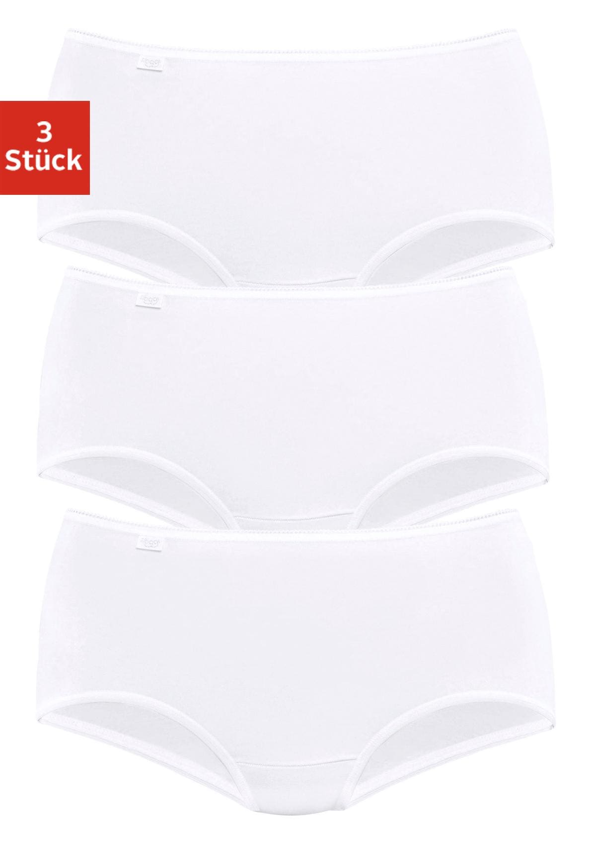 sloggi Midislip »24/7 Cotton Midi C3P«, (3er Pack), Elastikbund mit Spitze, blickdicht, weiche Baumwollmischung