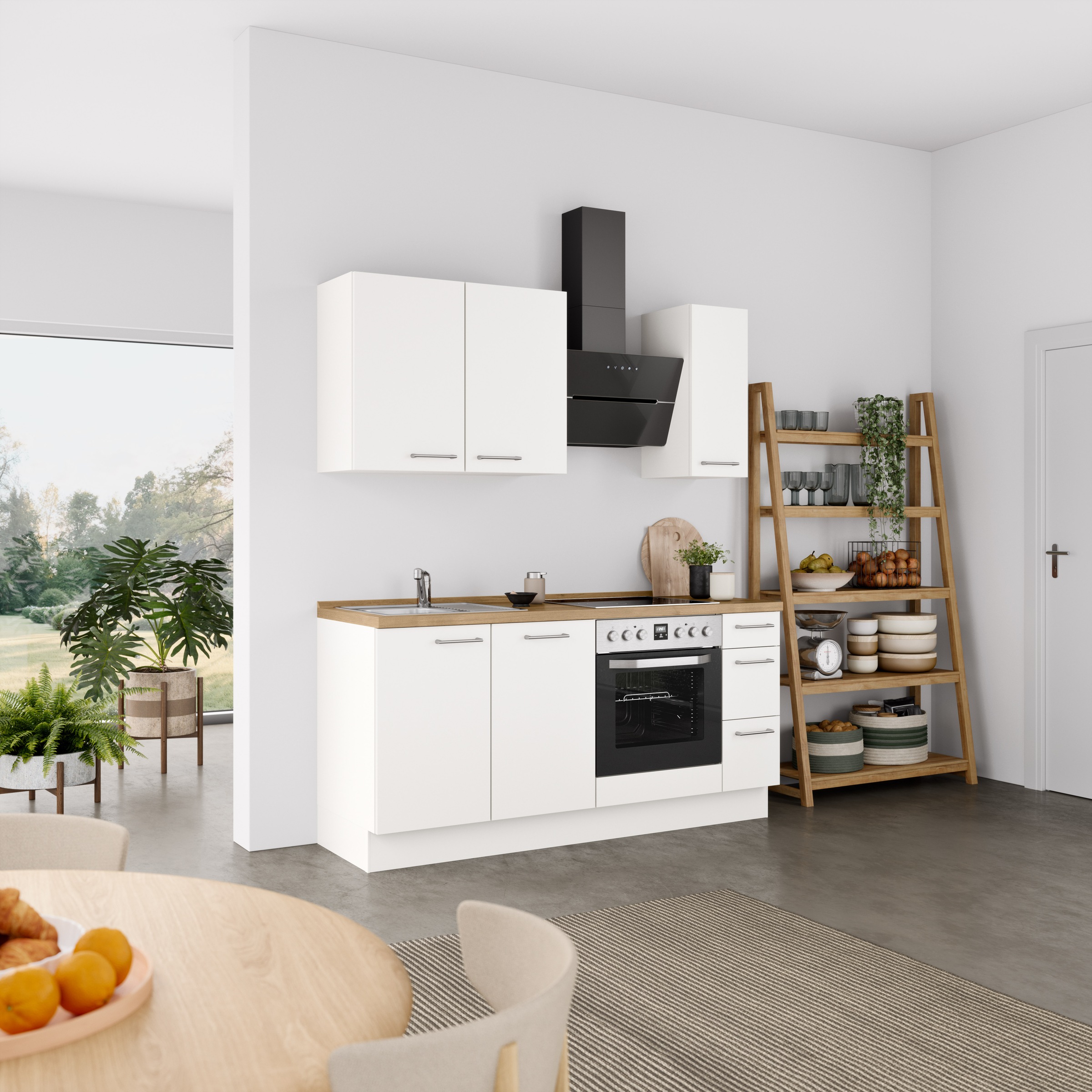 nobilia® Küchenzeile »"Laser II"«, vormontiert, Ausrichtung wählbar, Breite 180 cm, wahlw. mit E-Geräten