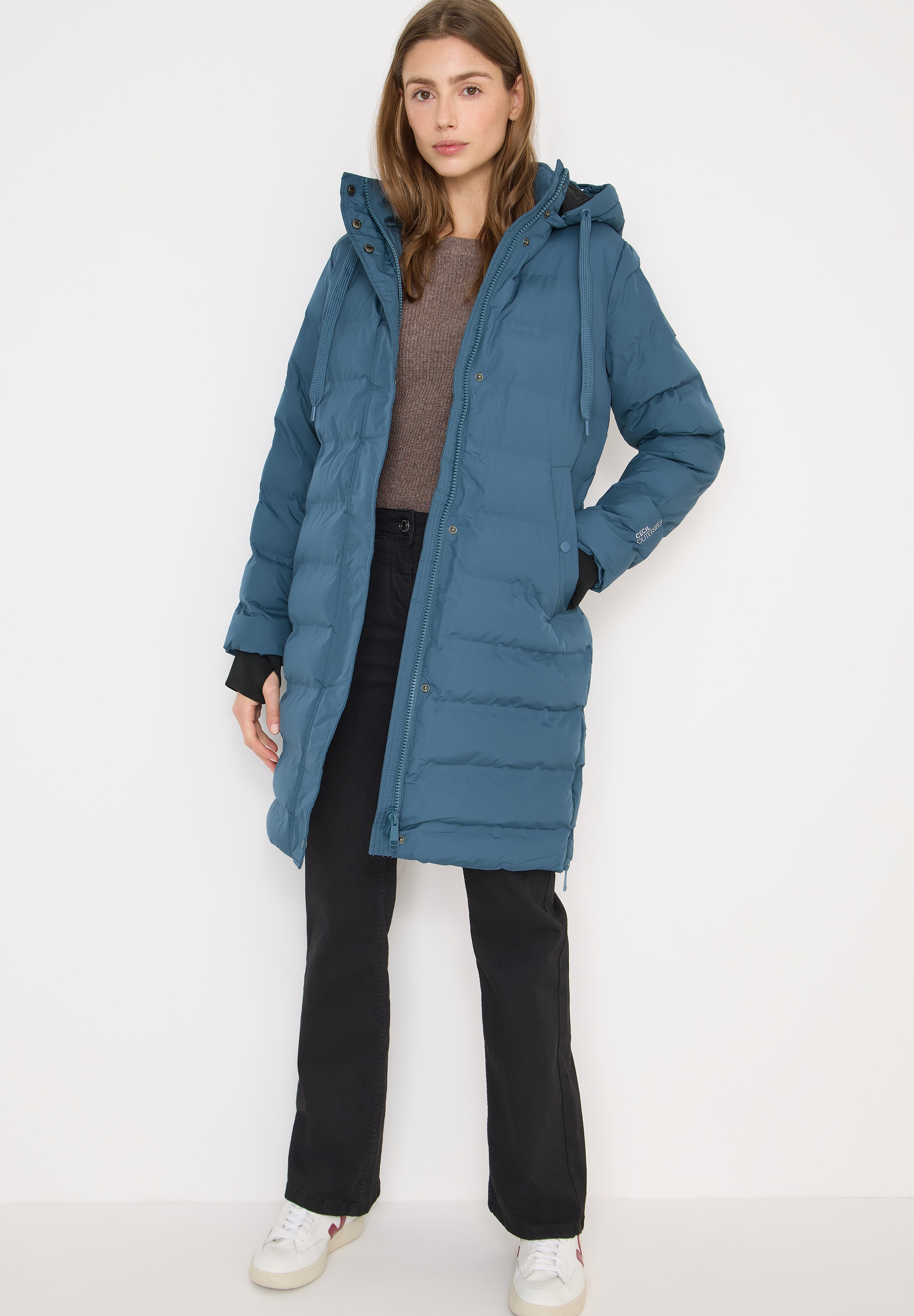 Cecil Steppmantel mit Kapuze