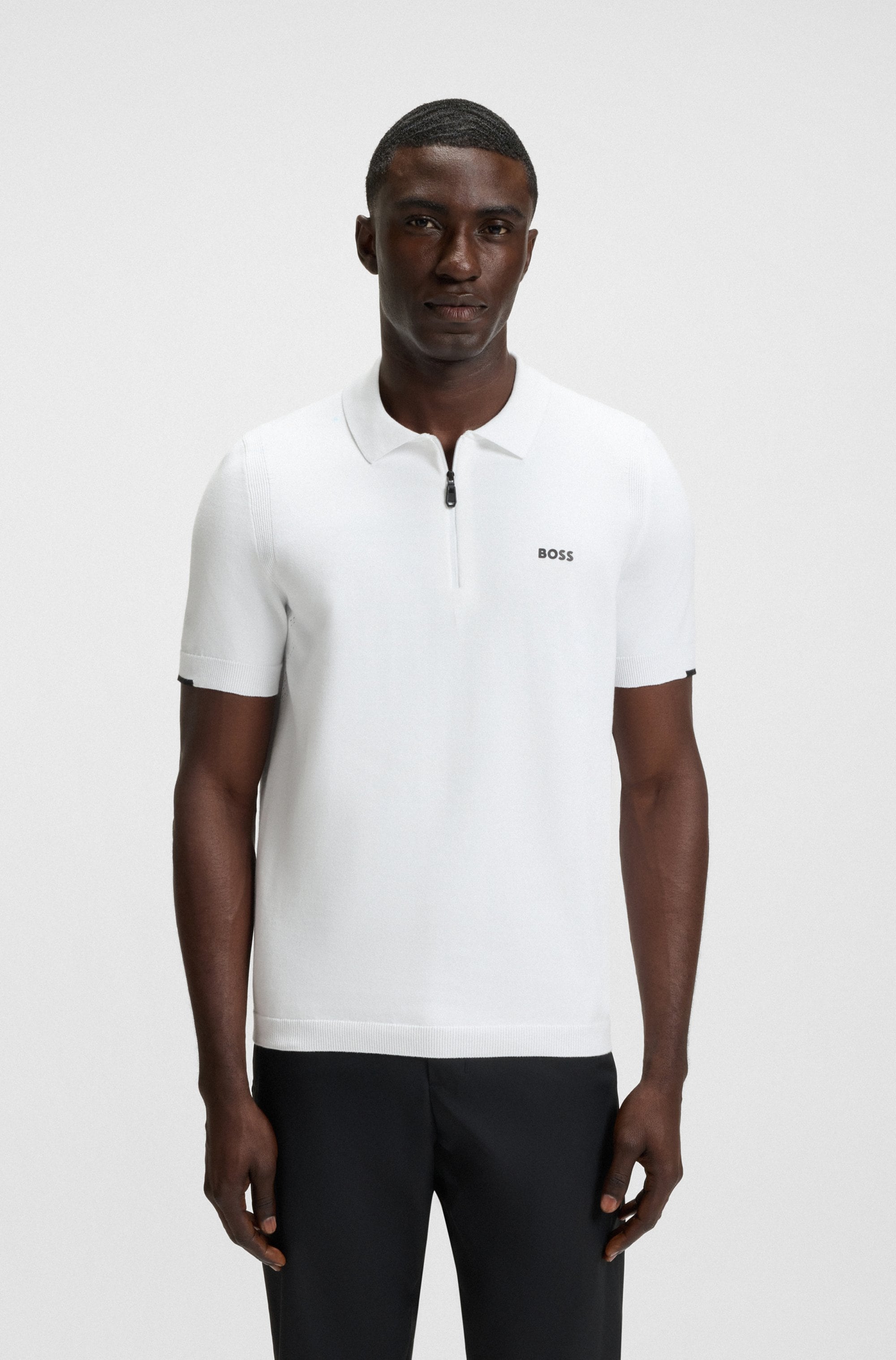 BOSS GREEN Kurzarmpullover "K Ever-X PS", mit Perforierungen zur Belüftung günstig online kaufen