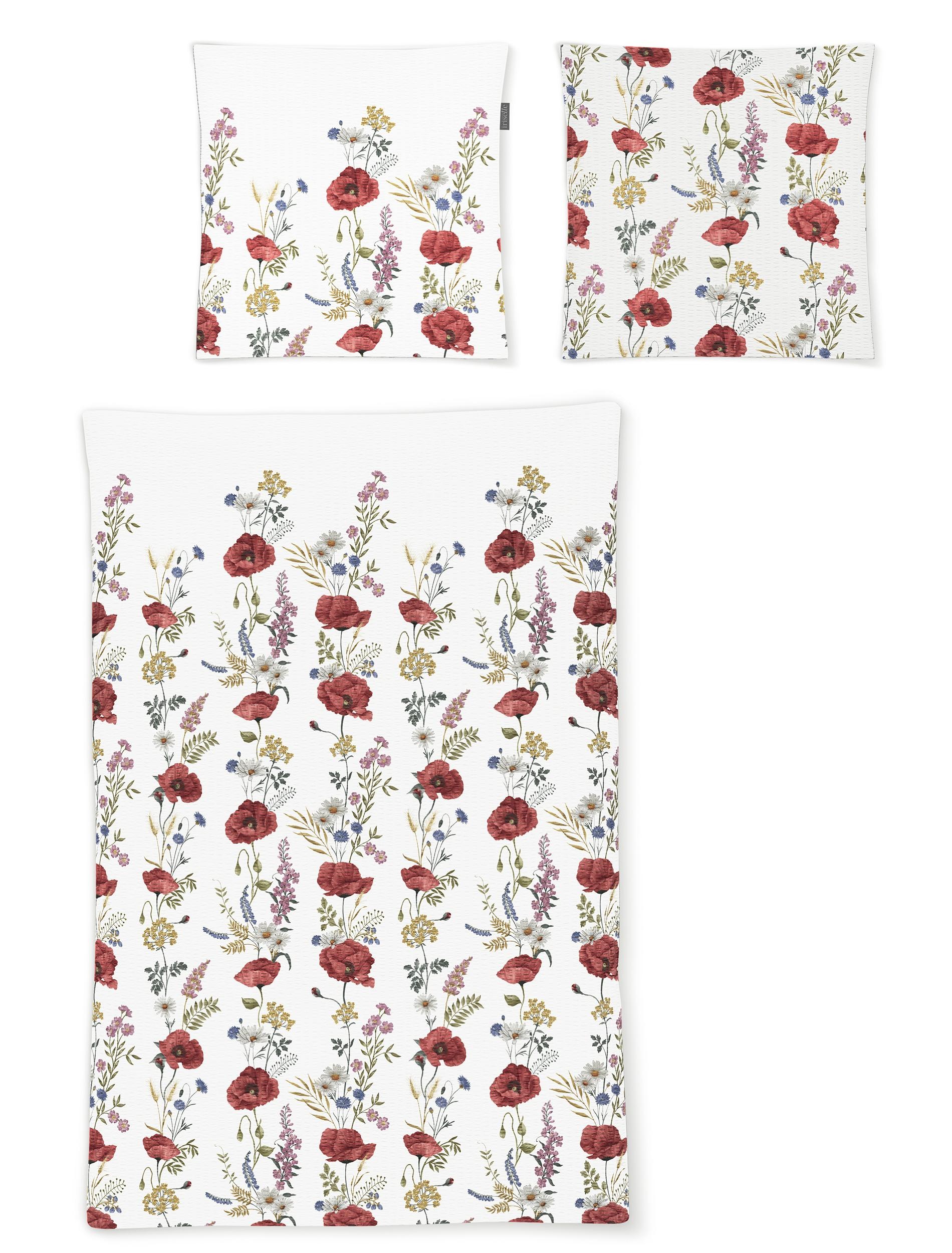 Bettwäsche IRISETTE, rot, Seersucker, Obermaterial: 100% Baumwolle, Bettwäsche, "Easy 8519", pflegeleicht