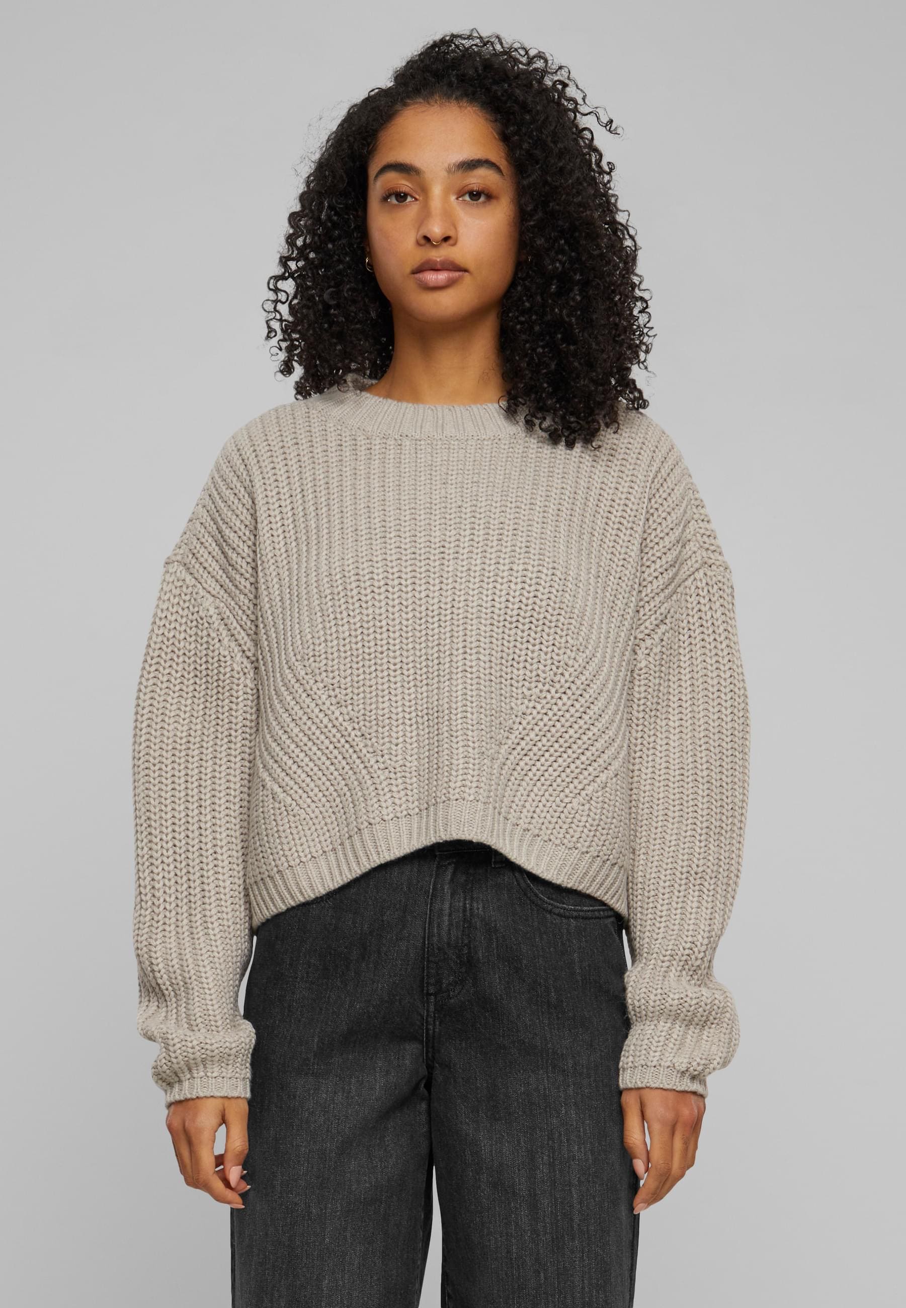 URBAN CLASSICS Rundhalspullover »Urban Classics Damen Ladies Wide Oversize Sweater«, (1 tlg.)