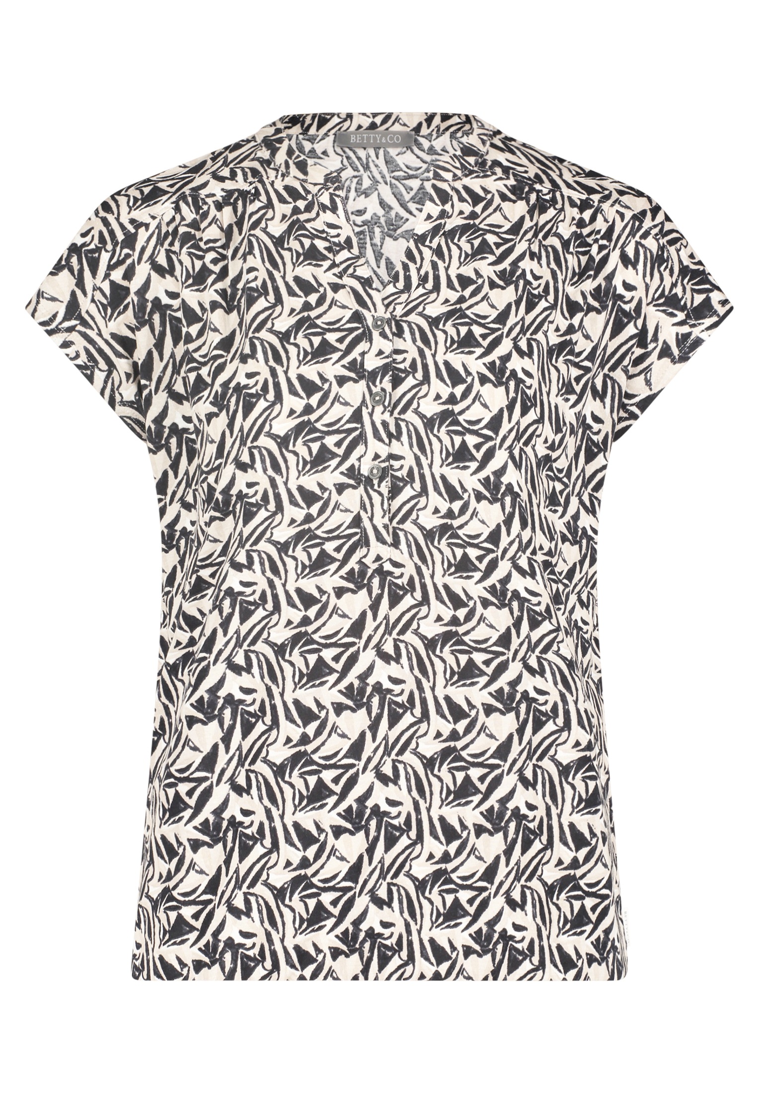 Betty&Co Kurzarmshirt »Betty & Co Damen Blusenshirt mit Knopfleiste«, (1 tlg.), Druck