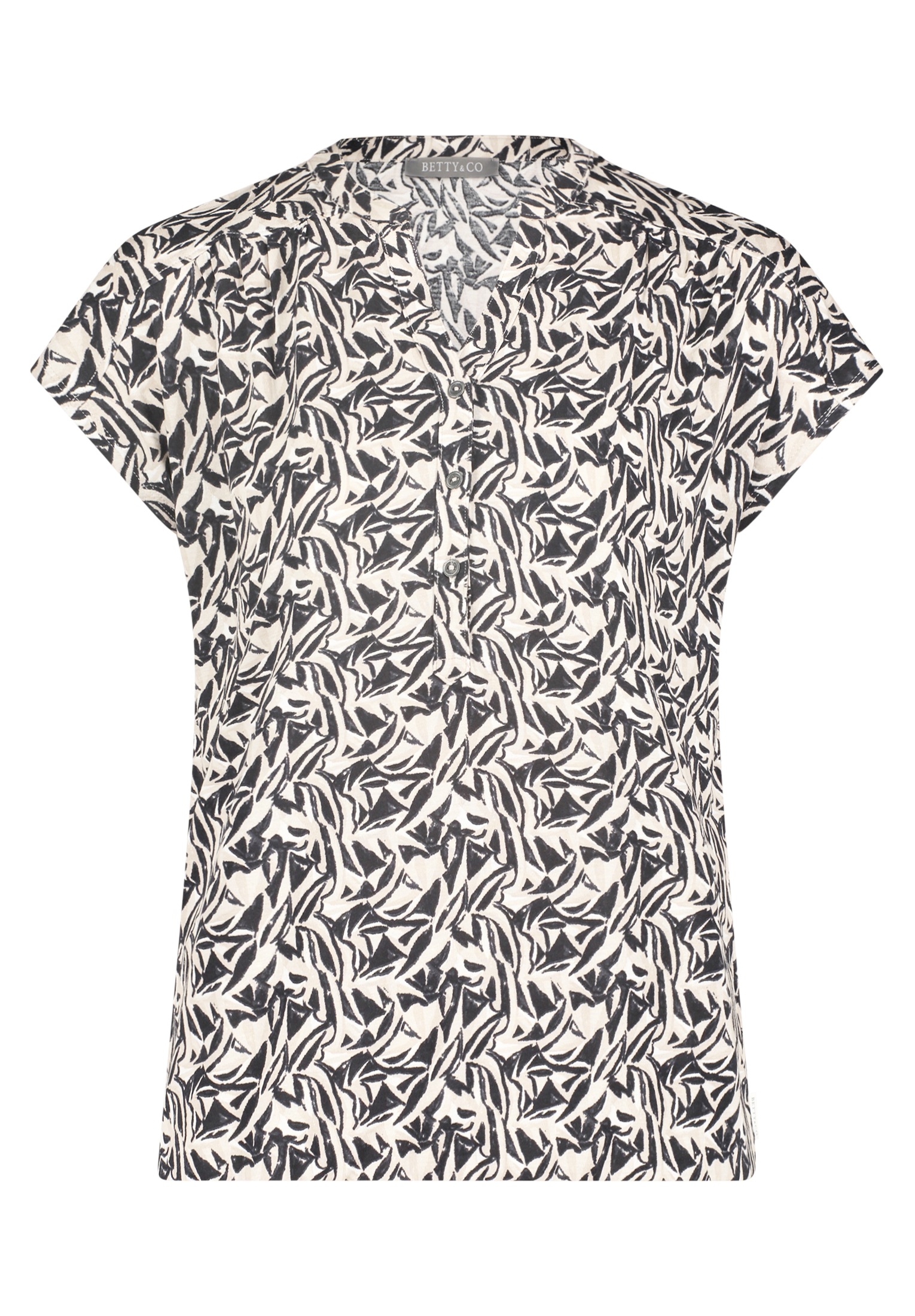 Betty&Co Kurzarmshirt "Betty & Co Blusenshirt mit Knopfleiste", Druck günstig online kaufen