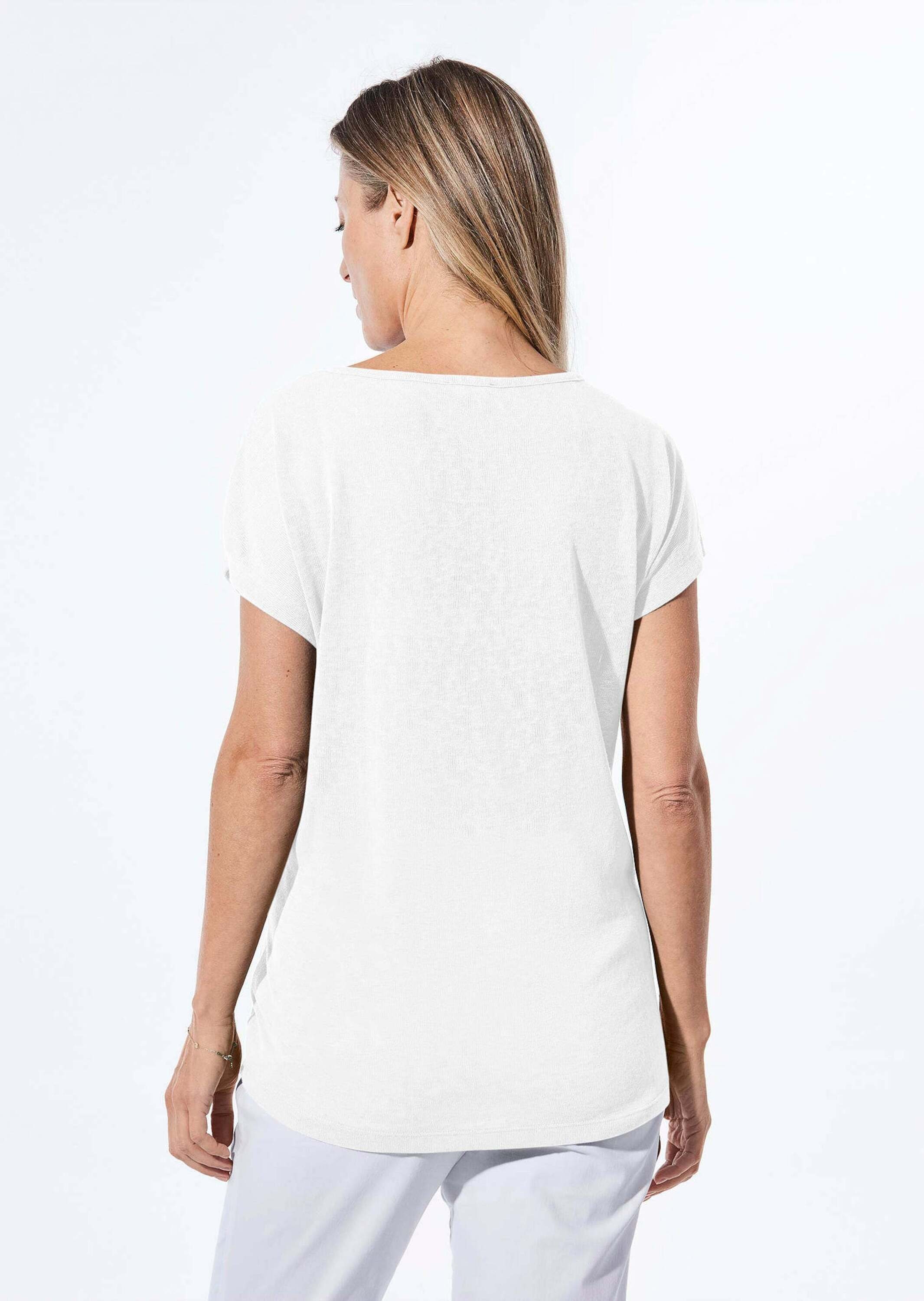 GOLDNER Kurzarmshirt »Shirt Shirt in Leinenoptik«
