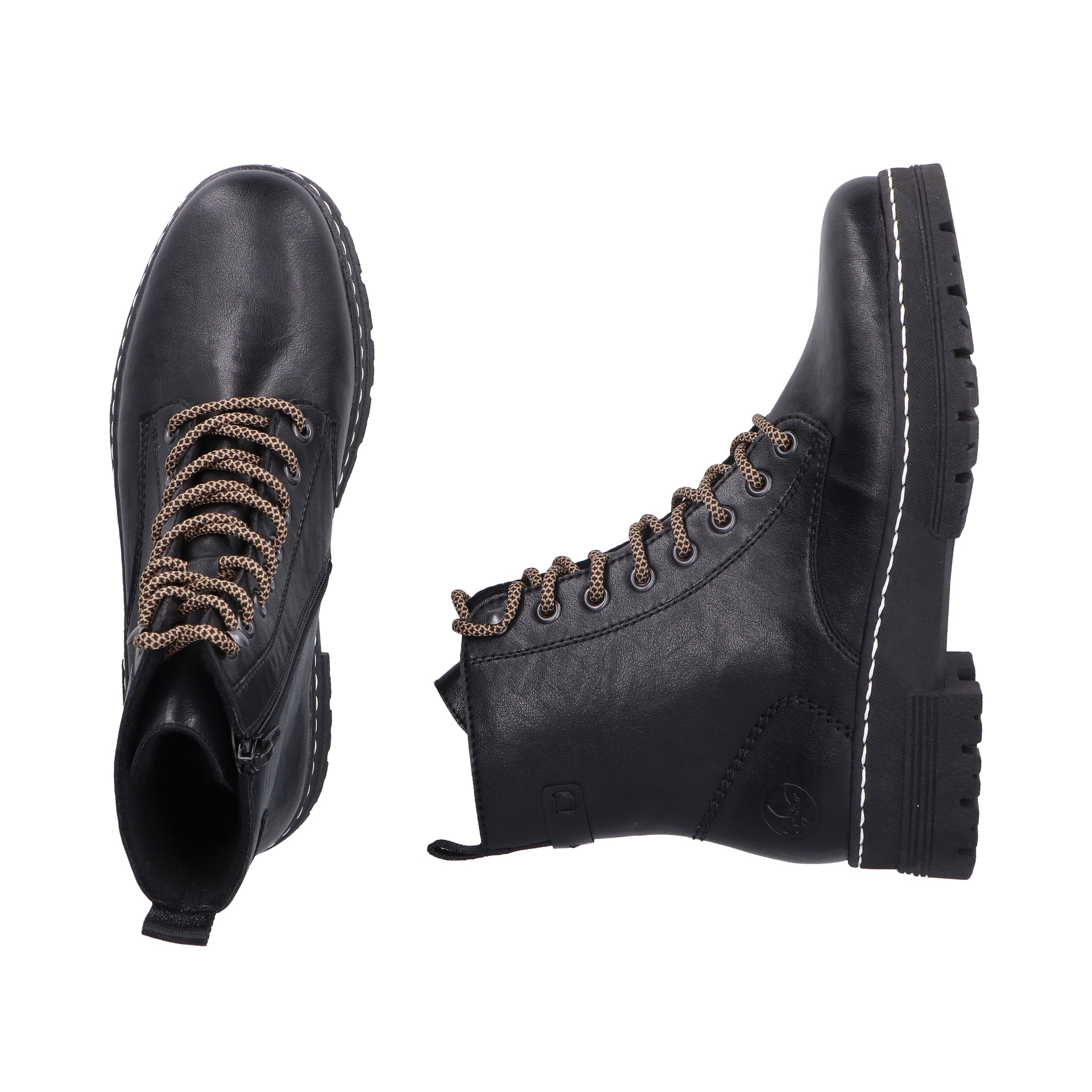 Rieker Schnürstiefelette, Schnürboots, Plateauboots, Profilsohle, mit Innenreißverschluss