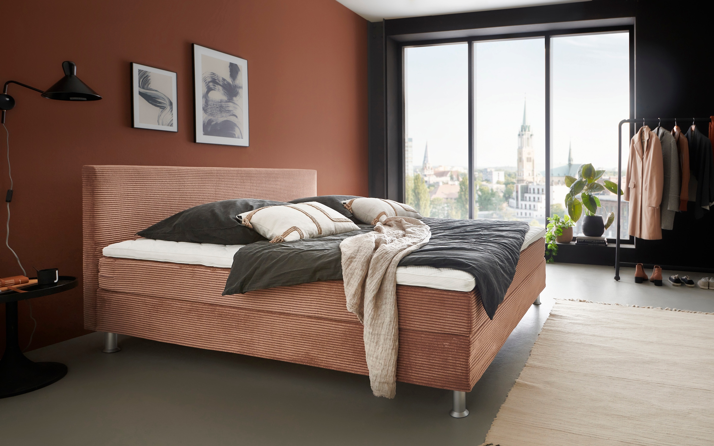 ATLANTIC home collection Boxbett »Edison«, inkl. Bonnellfederkern-Matratze und Topper