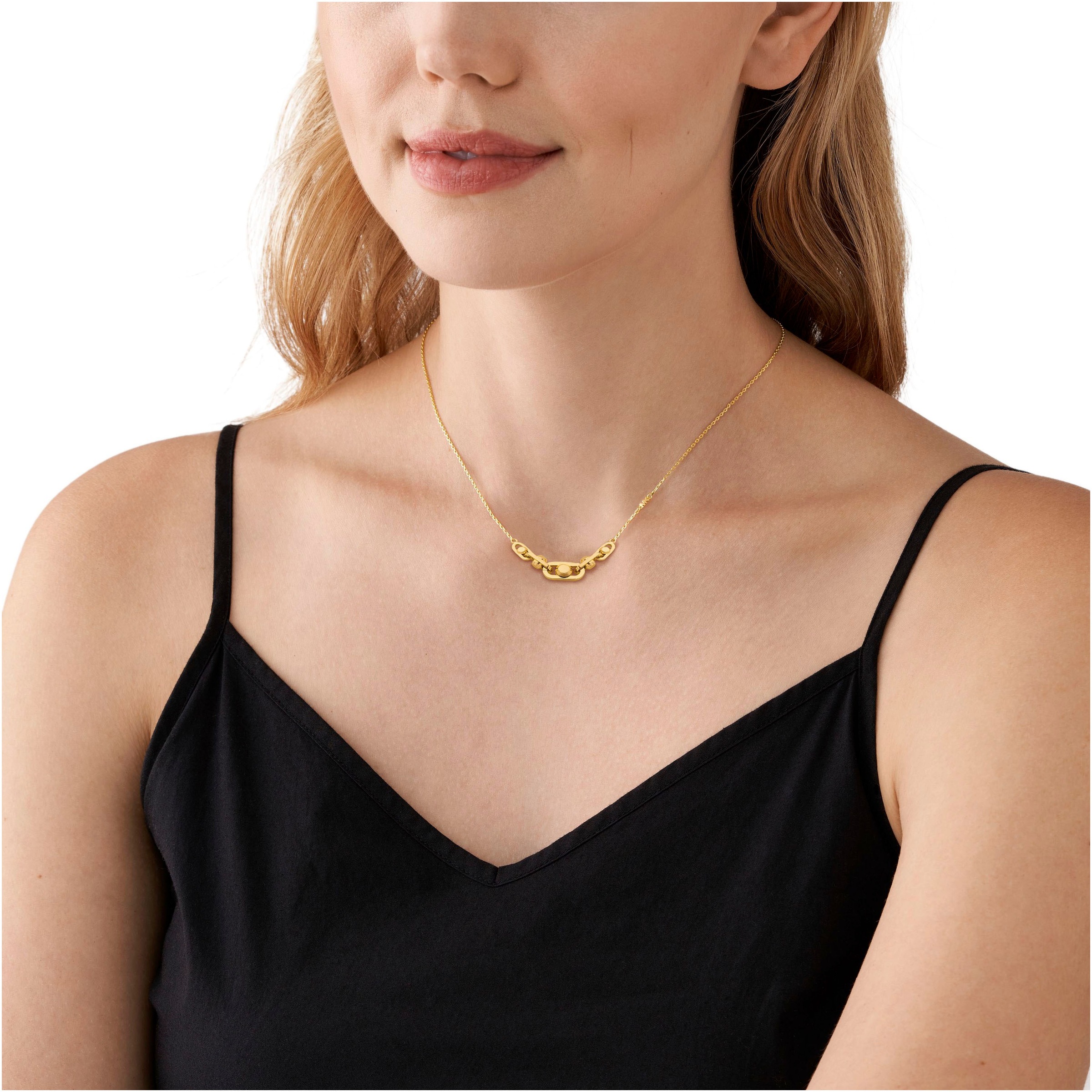 Kette mit Anhänger MICHAEL KORS "Schmuck Geschenk Silber 925 Halsschmuck PREMIUM", gold (gelbgoldfarben), Halsketten, Damen, Silber 925 (Sterlingsilber), L: 45,5, glänzend 5