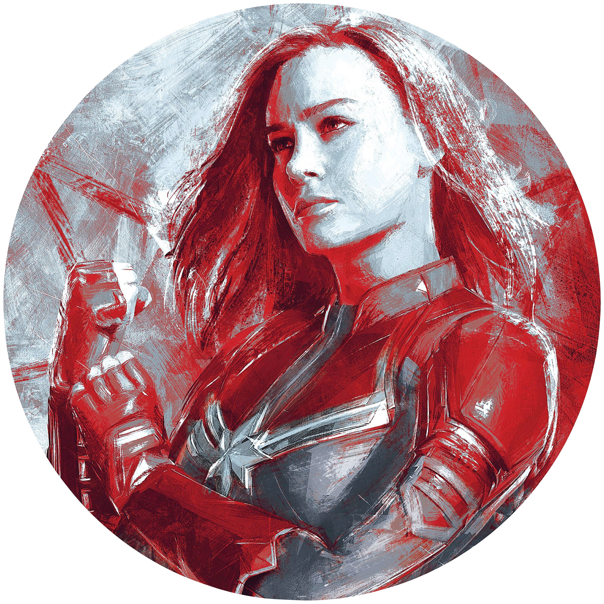 Fototapete »Avengers Painting Captain Marvel«, 125x125 cm (Breite x Höhe), rund und...