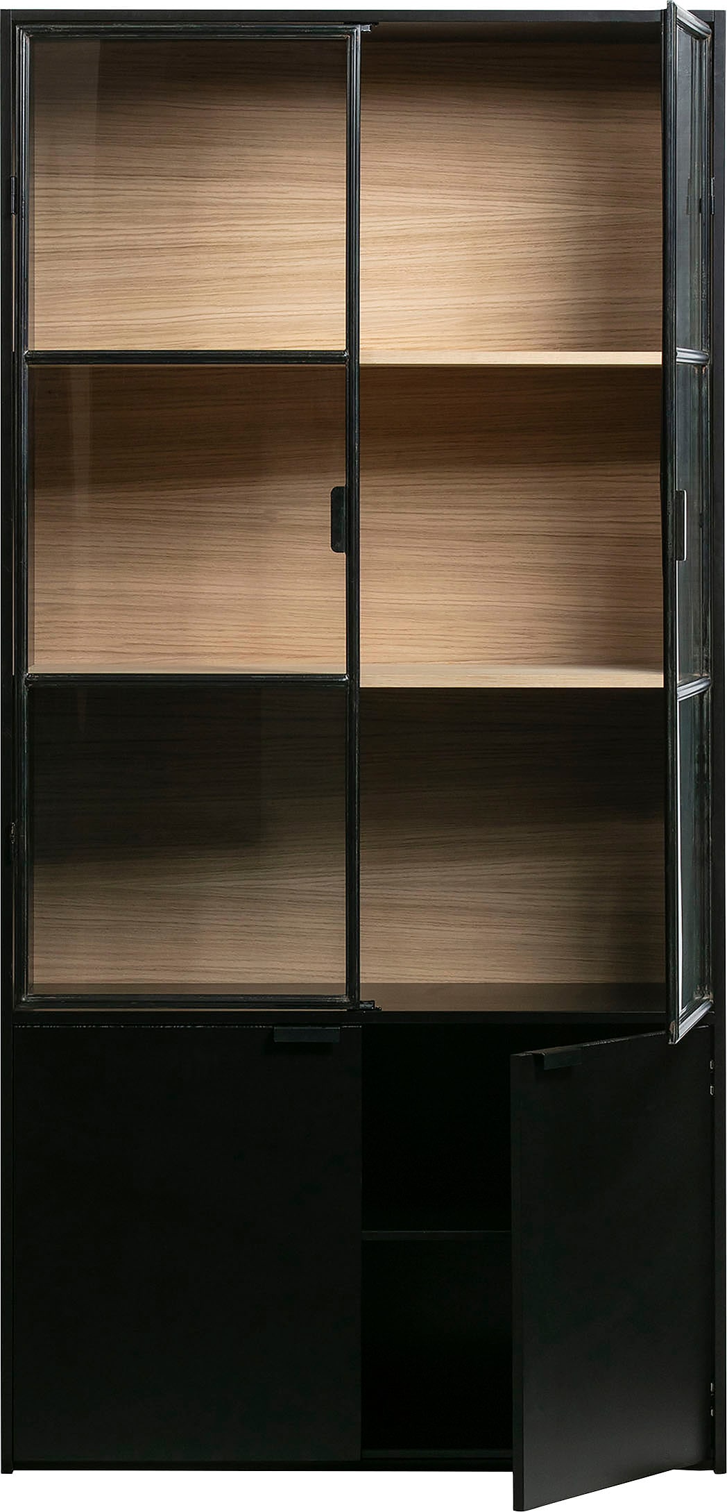 WOOOD Vitrine »Silas«, mit Metalltüren, H 200 cm x B 100 cm