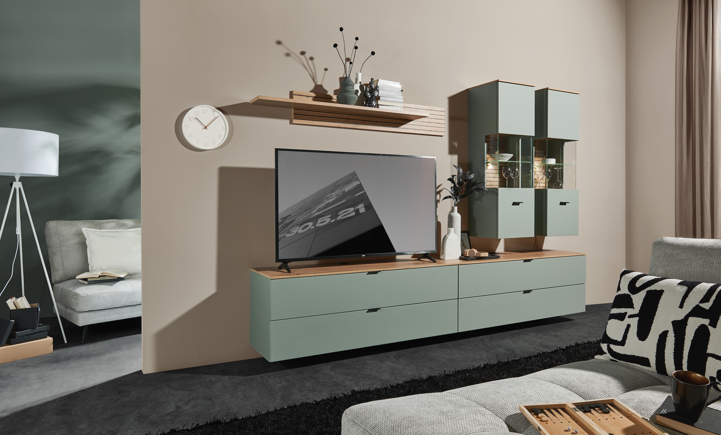 Innostyle Wohnwand »Ina Wohnwand, 280x185x44 cm (B/H/T)«, (5 St.)