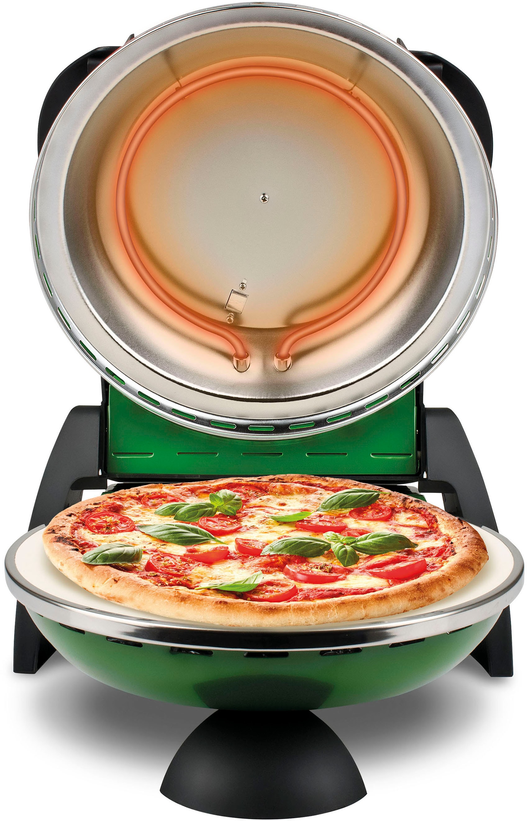 G3Ferrari Pizzaofen »Delizia G1000603 grün«, bis 400 Grad mit feuerfestem Naturstein