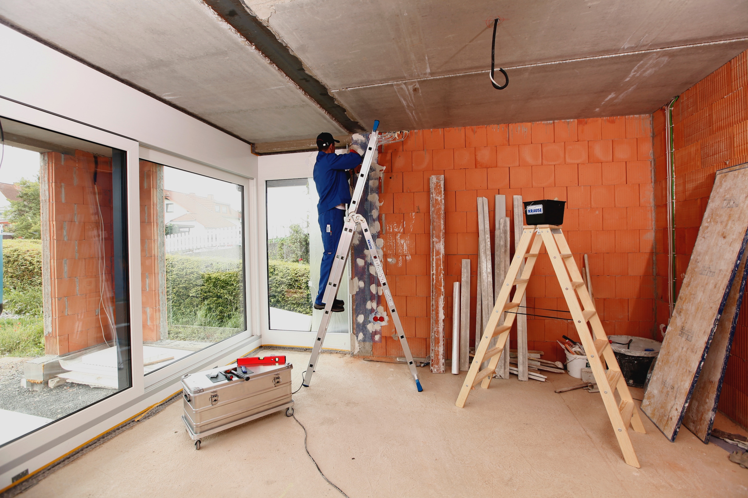 KRAUSE Gelenkleiter »Stabilo«, Combileiter mit 2x3 und 2x6 Sprossen