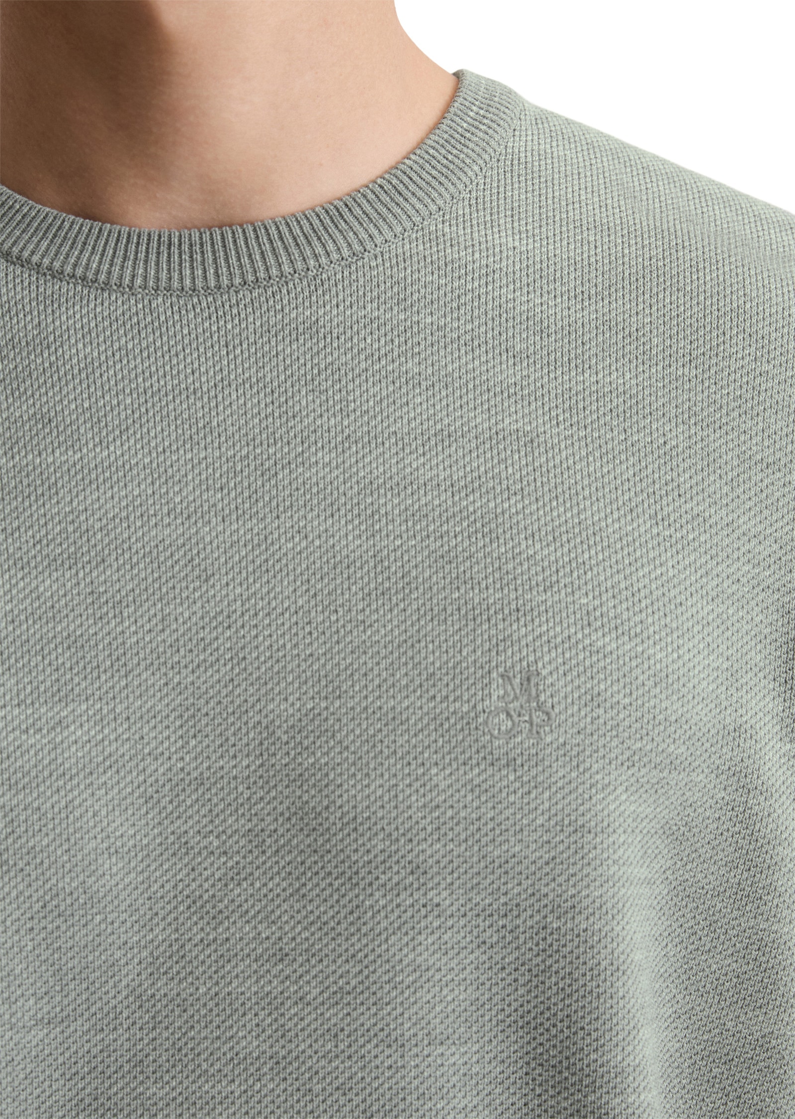 Marc O'Polo Rundhalspullover »aus Bio-Baumwoll-Piqué«
