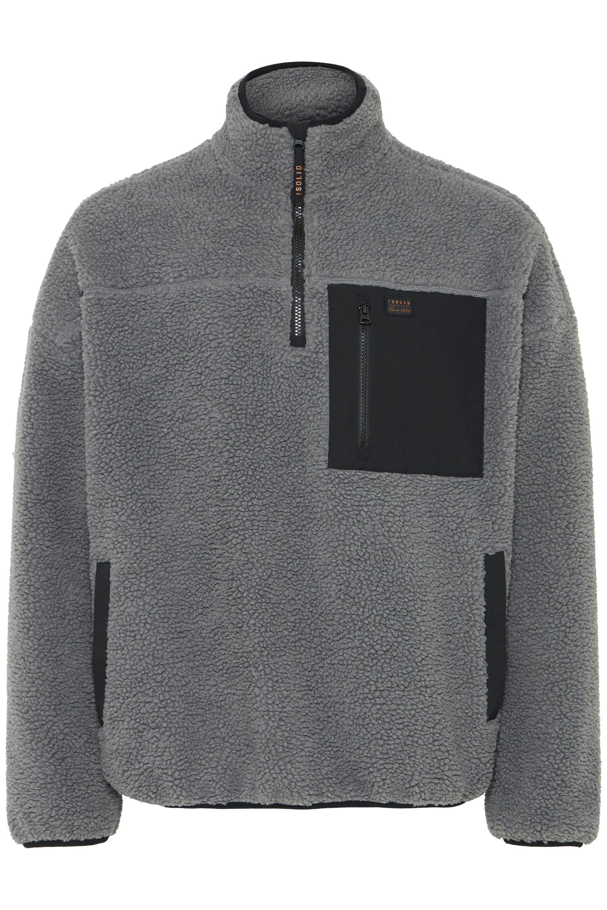 !solid Plüschjacke SOLID "Plüschjacke SDMCWAIN", Herren, Gr. XXL, grau (iron gate), Obermaterial: 100% Polyester PES., Jacken
